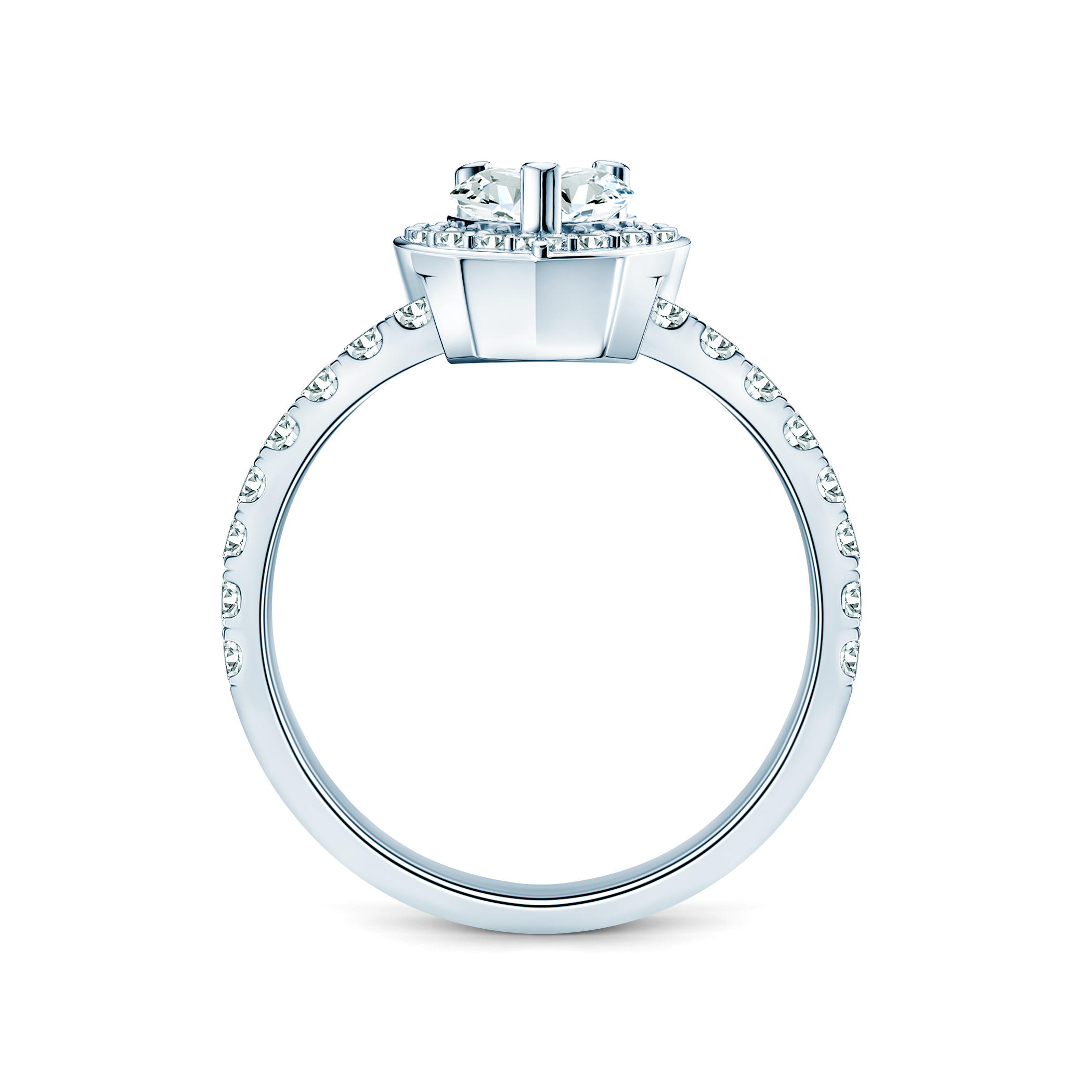 Pierścionek zaręczynowy This is Love: białe złoto, diament w szlifie serce - 3