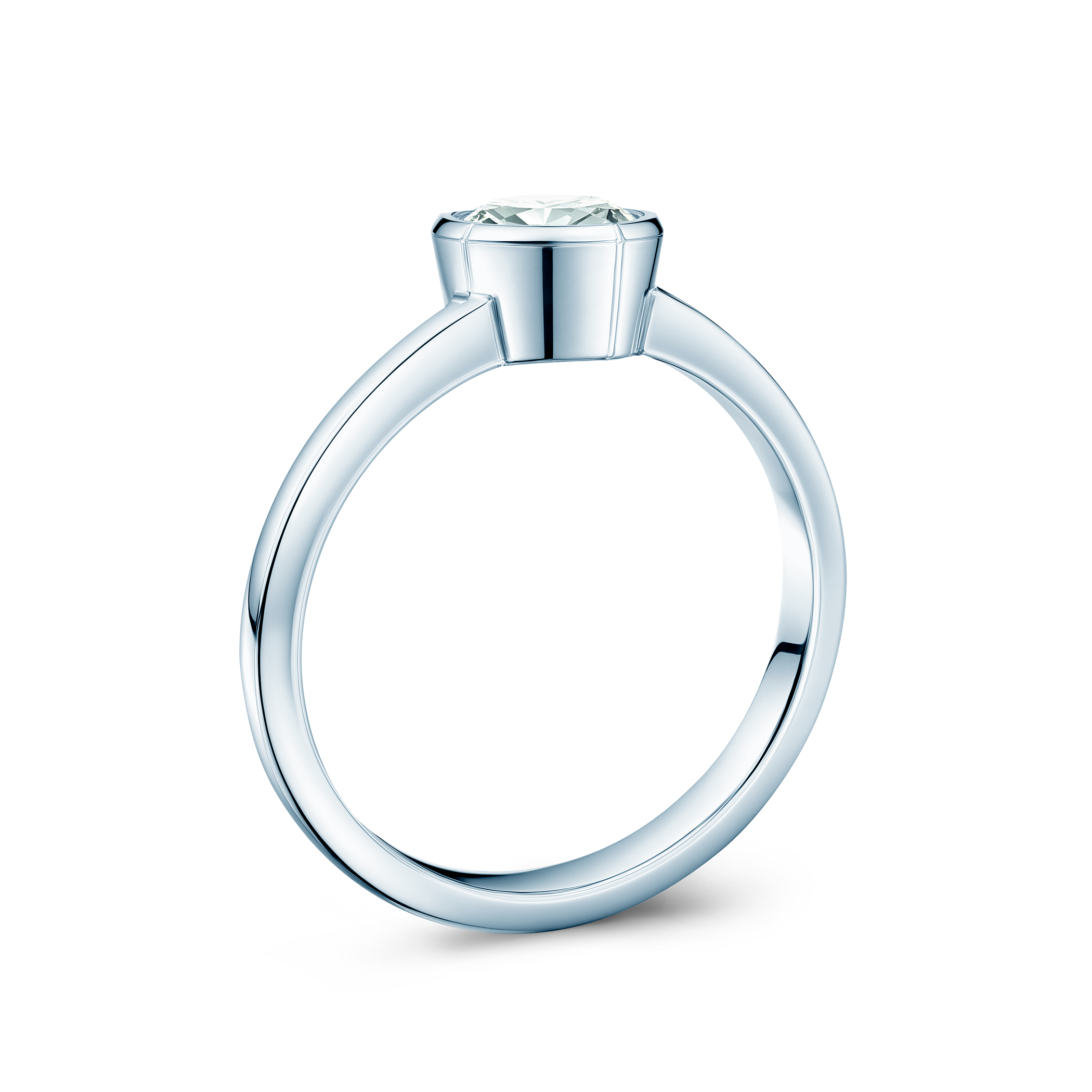 Pierścionek zaręczynowy Pure: białe złoto, diament w szlifie serce - 3