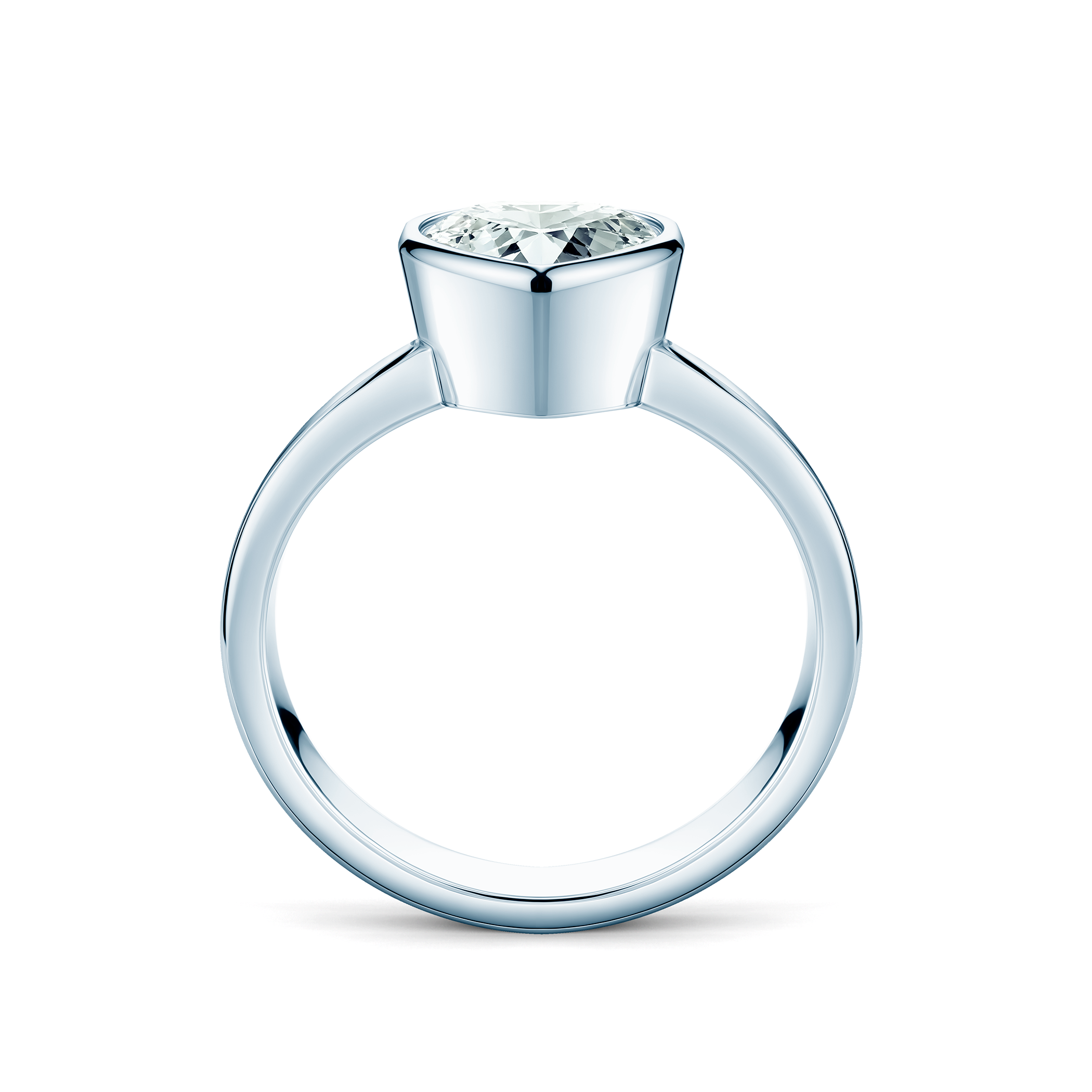 Pierścionek zaręczynowy Pure: białe złoto, diament w szlifie serce - 3