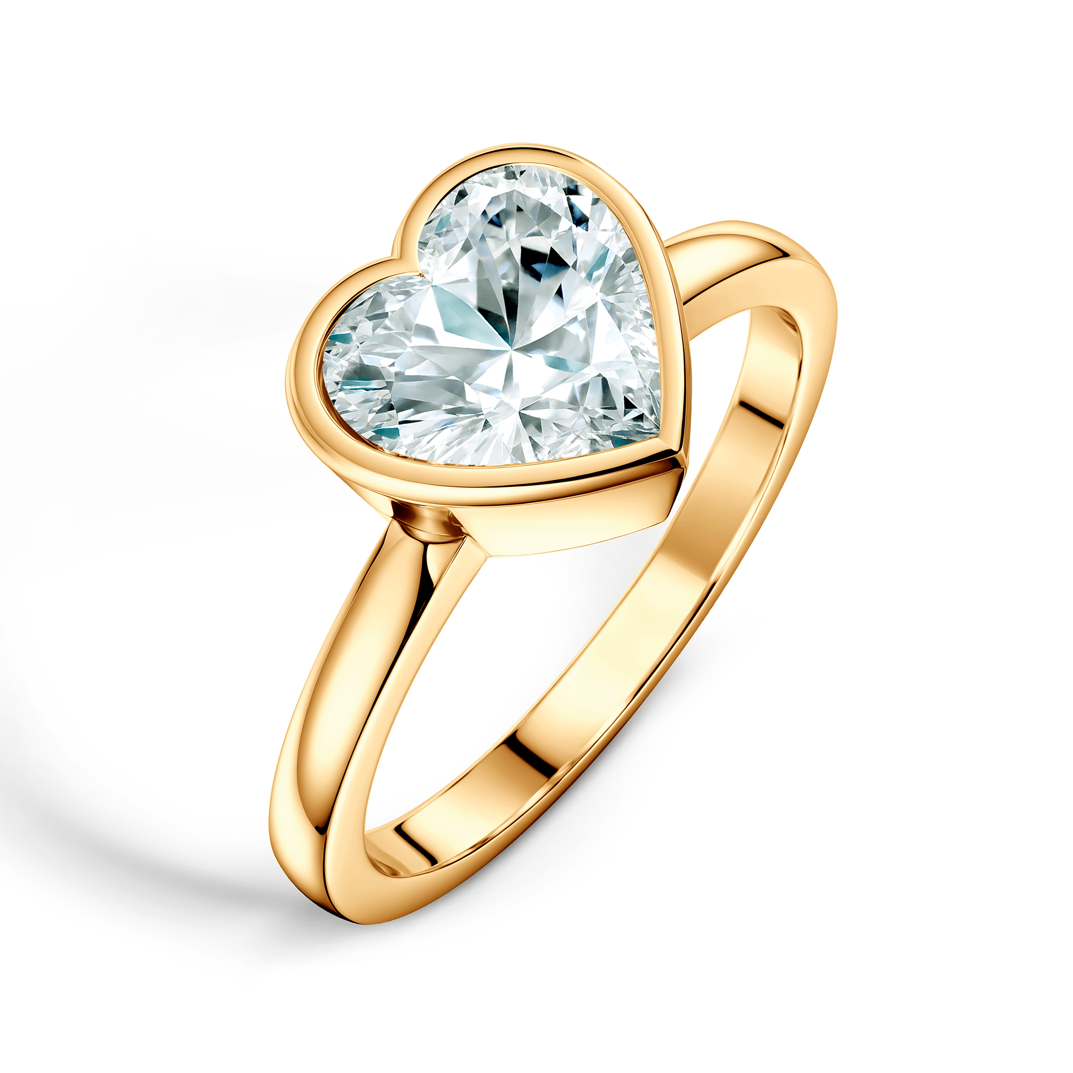 Pierścionek zaręczynowy Pure: złoty, diament w szlifie serce - 4