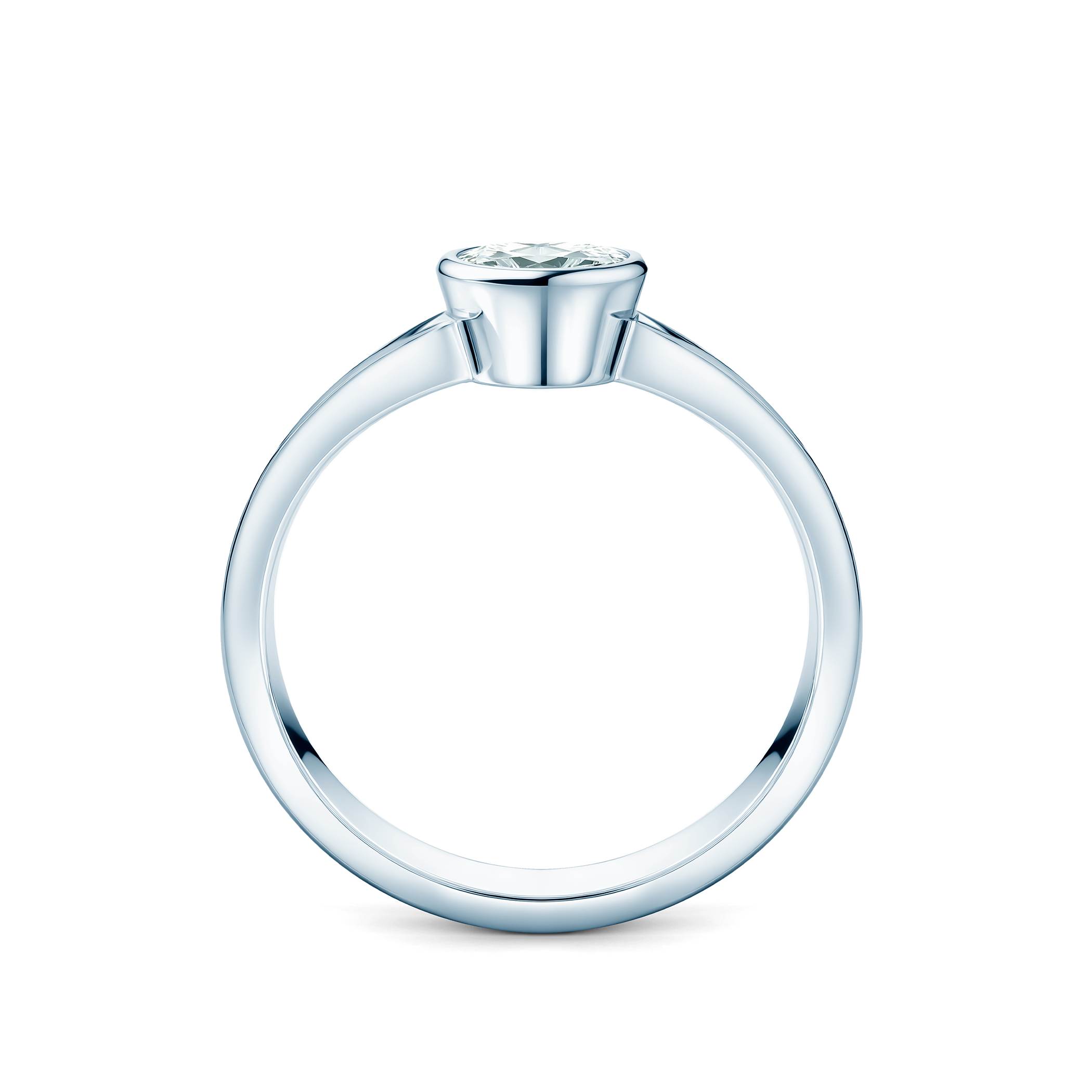 Pierścionek zaręczynowy Pure: białe złoto, diament w szlifie łezka - 3