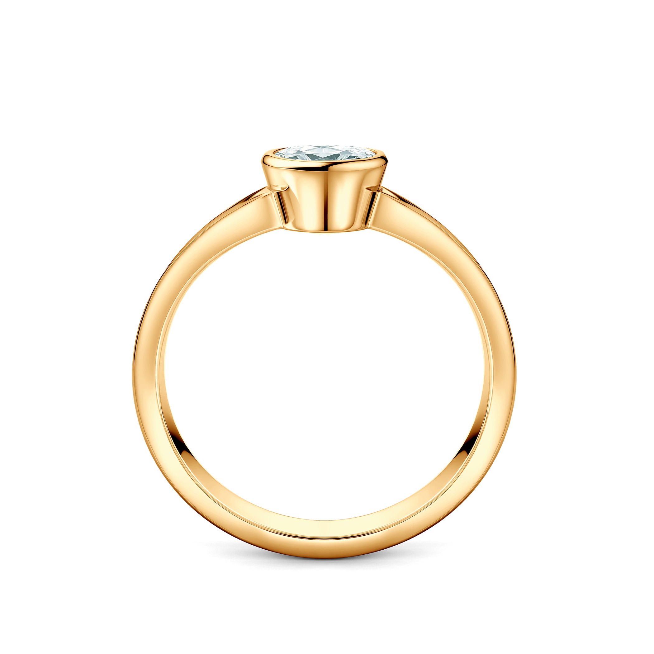 Pierścionek zaręczynowy Pure: złoty, diament w szlifie łezka - 3