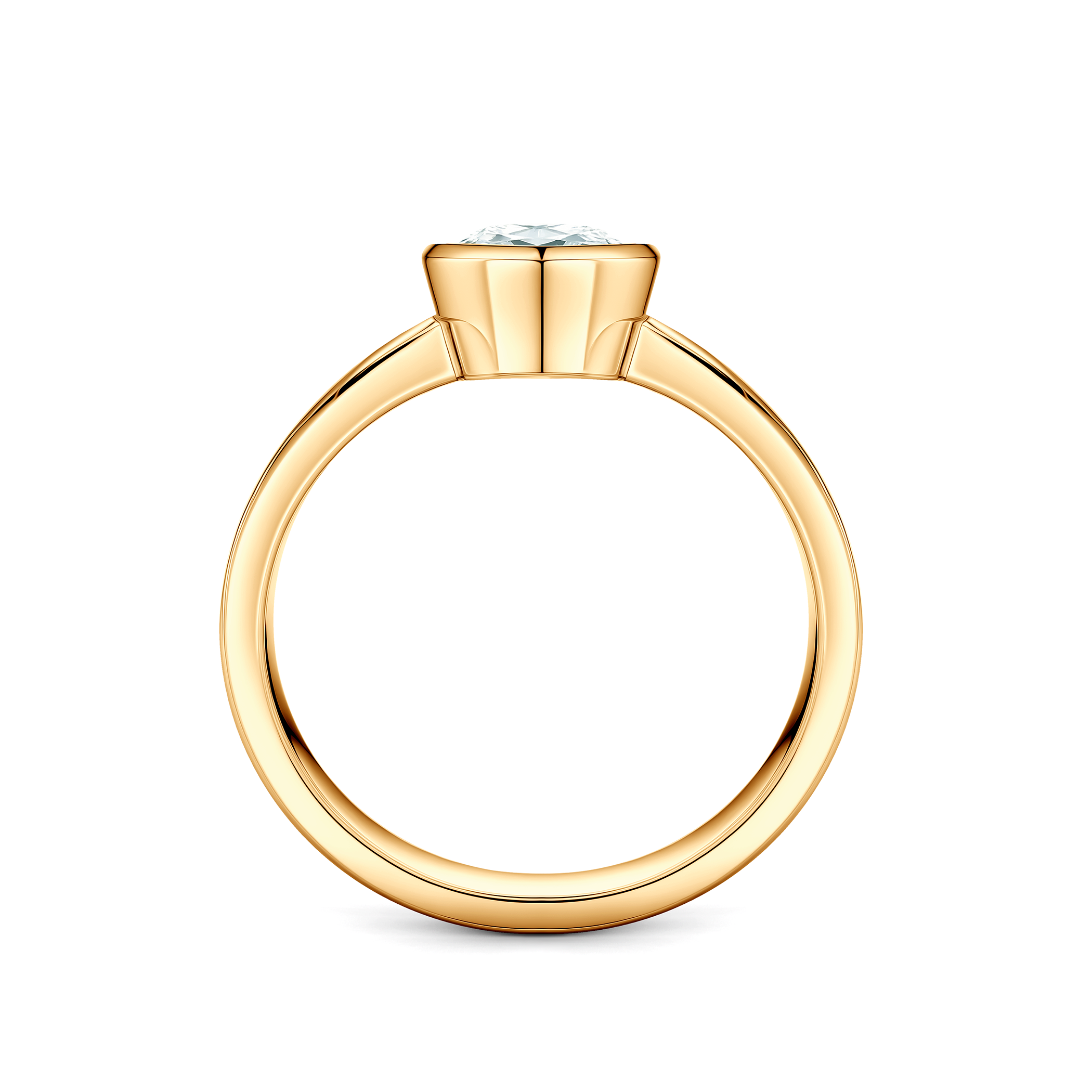Pierścionek zaręczynowy Pure: złoty, diament w szlifie łezka - 3