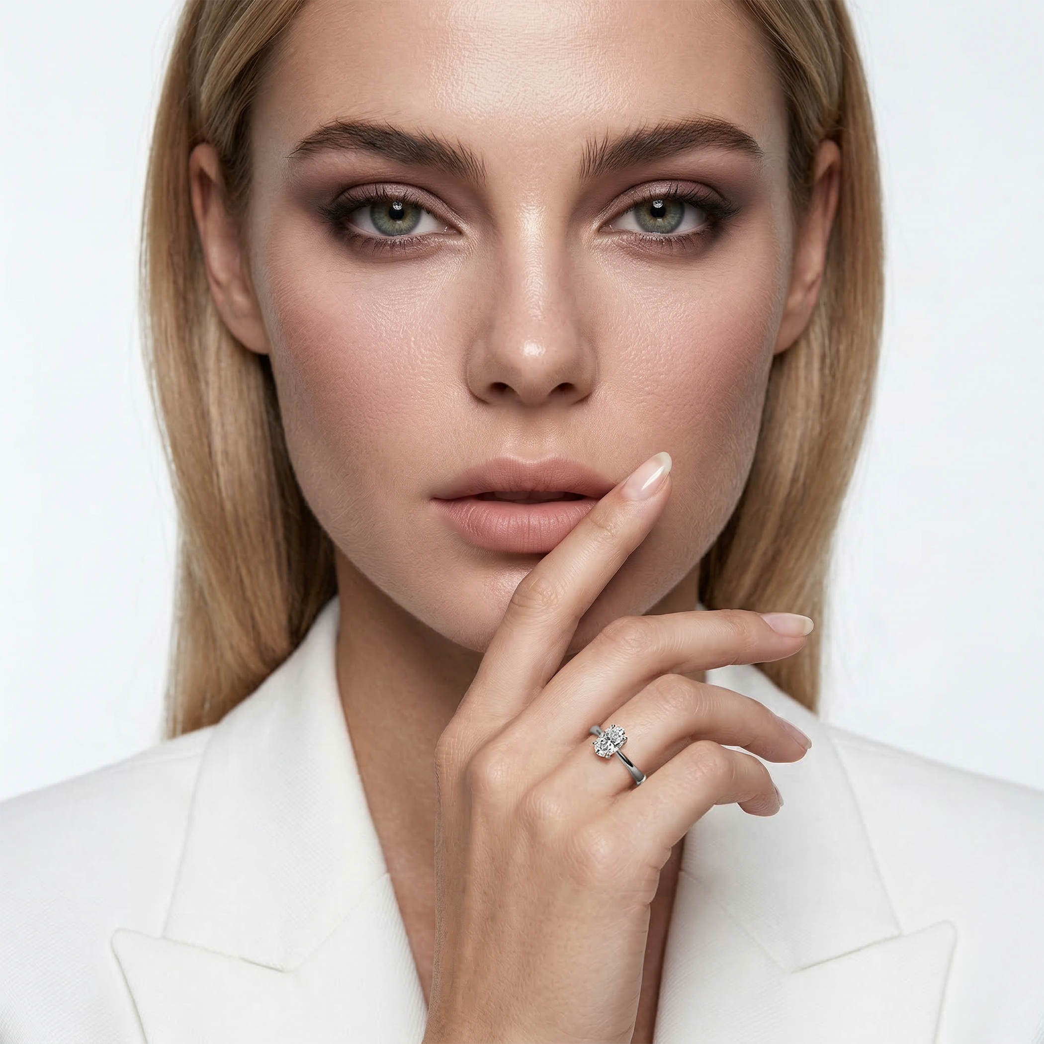 Pierścionek zaręczynowy Savicki: białe złoto, diament laboratoryjny - 4