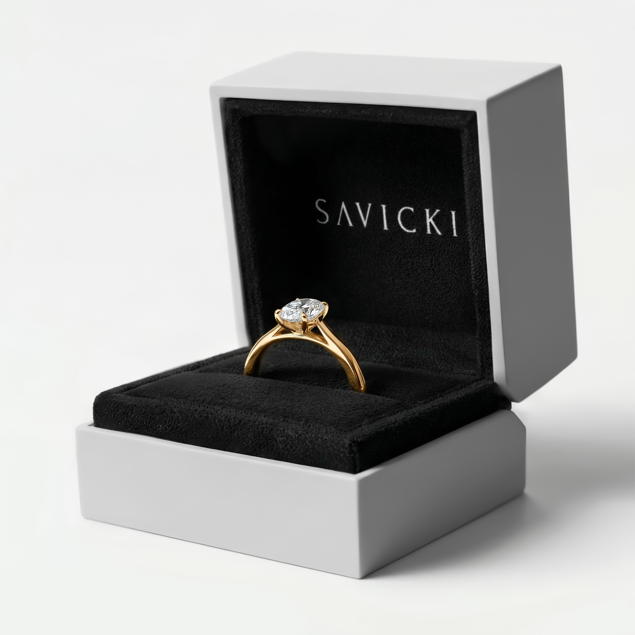 Pierścionek zaręczynowy Savicki: złoty, diament laboratoryjny - 5