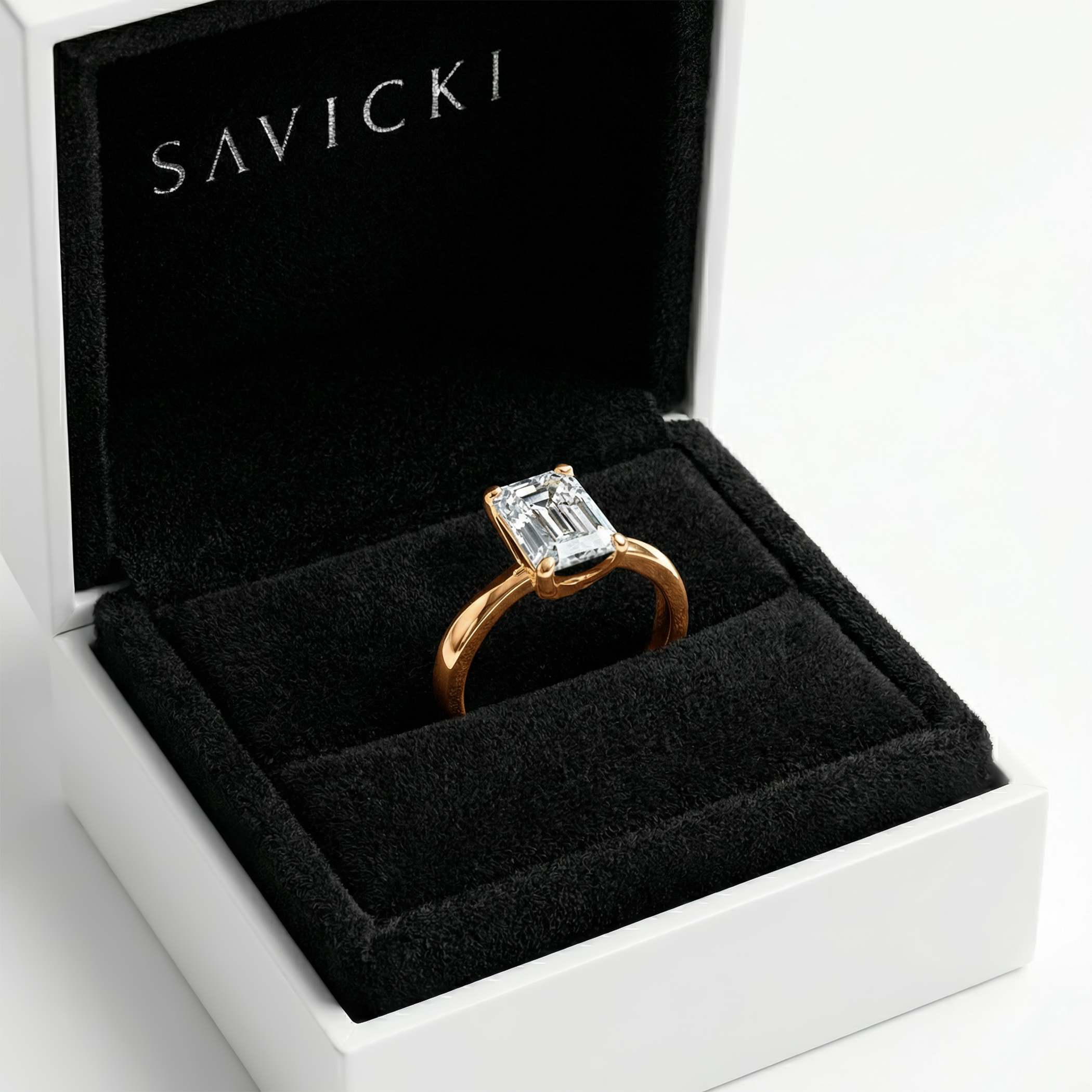 Pierścionek zaręczynowy Savicki: złoty, diament laboratoryjny - 5