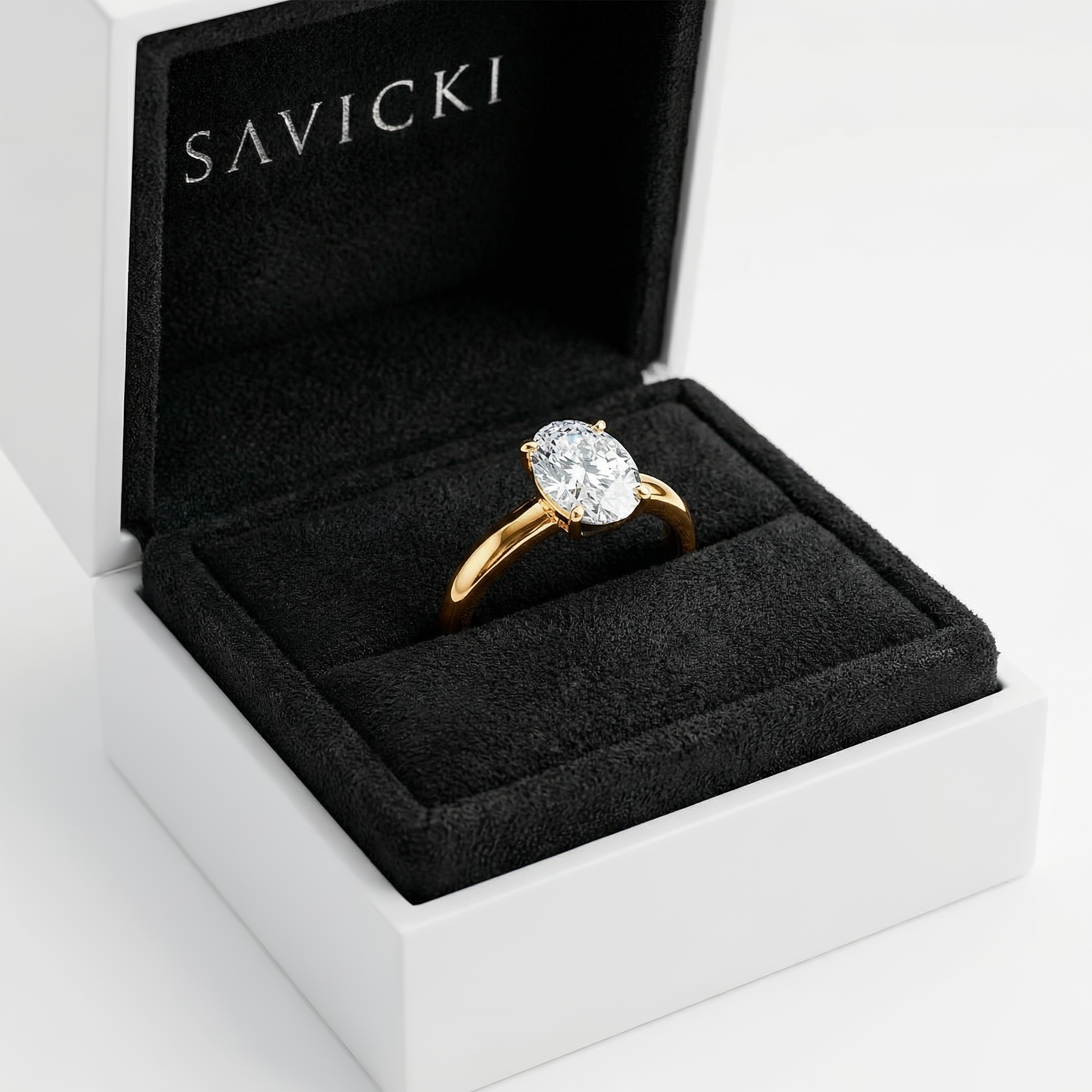 Pierścionek zaręczynowy Savicki: złoty, diament laboratoryjny - 5