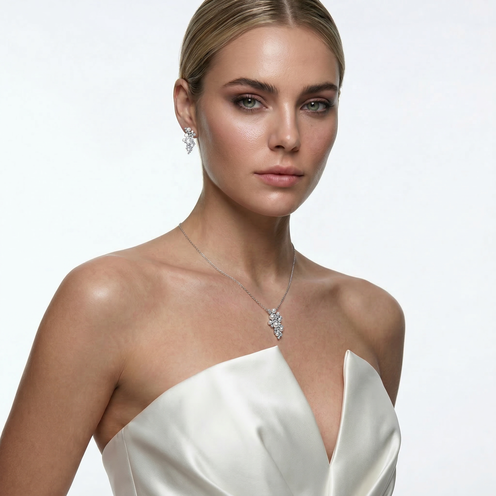 Ohrringe Eterniàle, silbern, Zirkonia, Perlen - 6