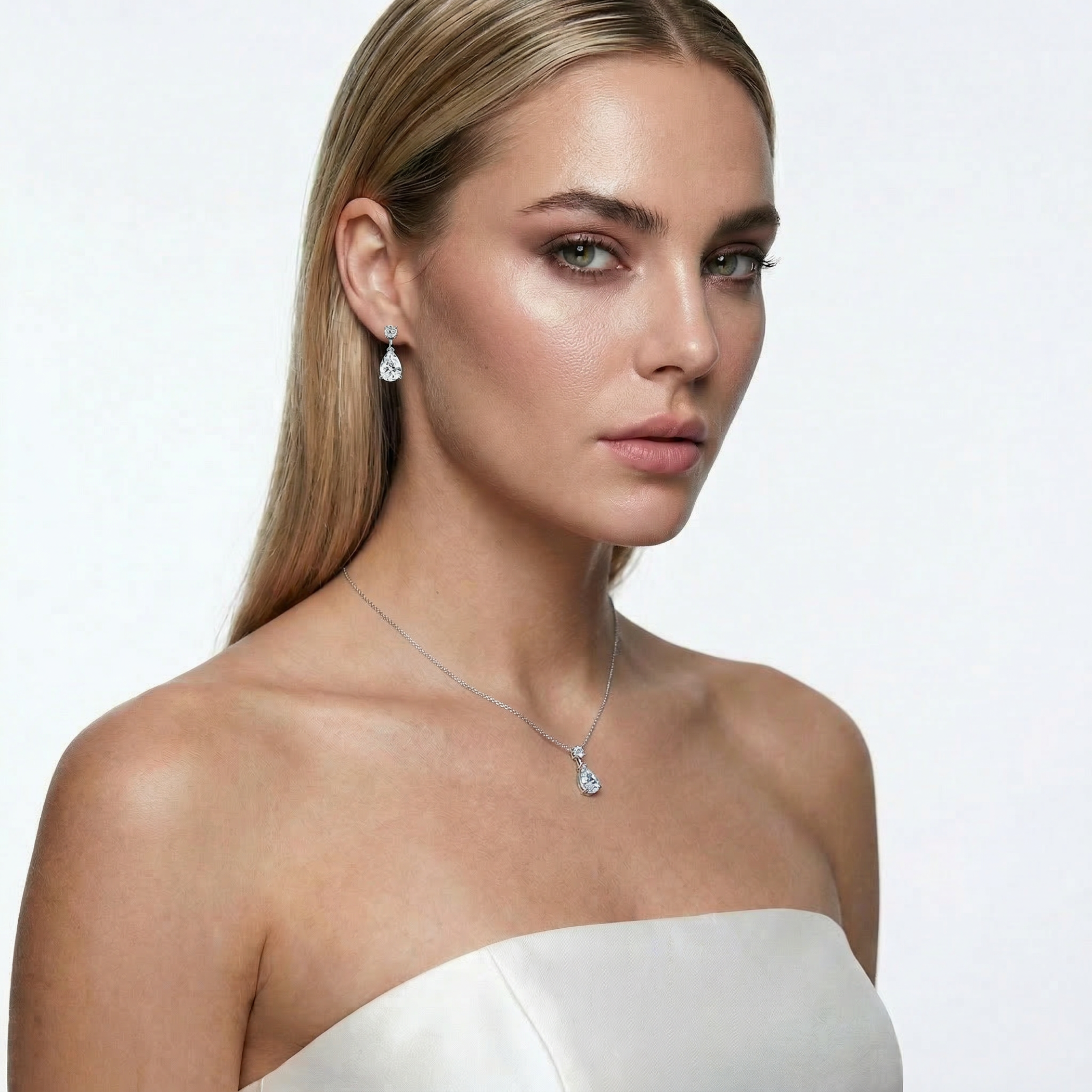 Naszyjnik srebrny z cyrkonią 46 cm - 4