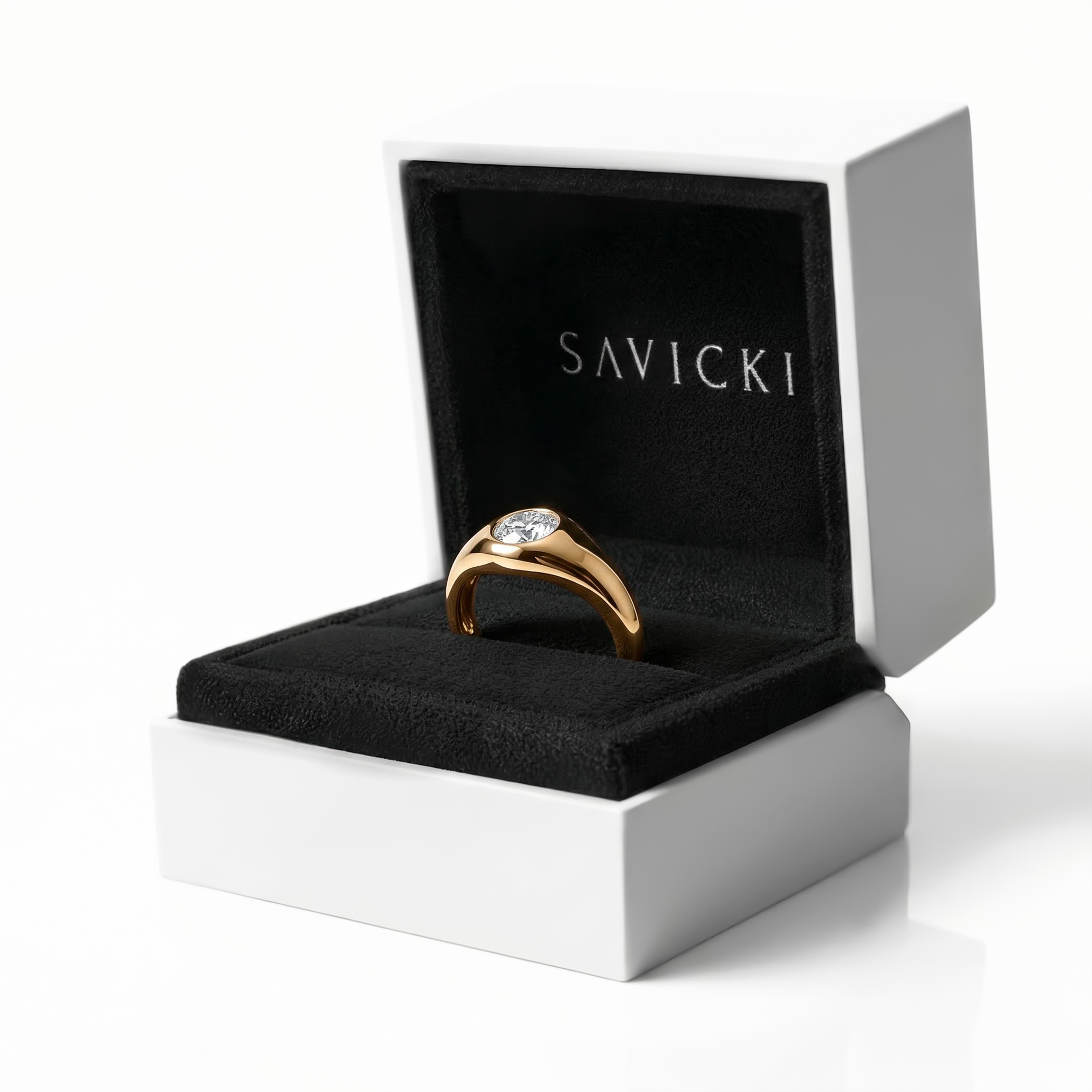 Sygnet Savicki: złoty, diament laboratoryjny - 7