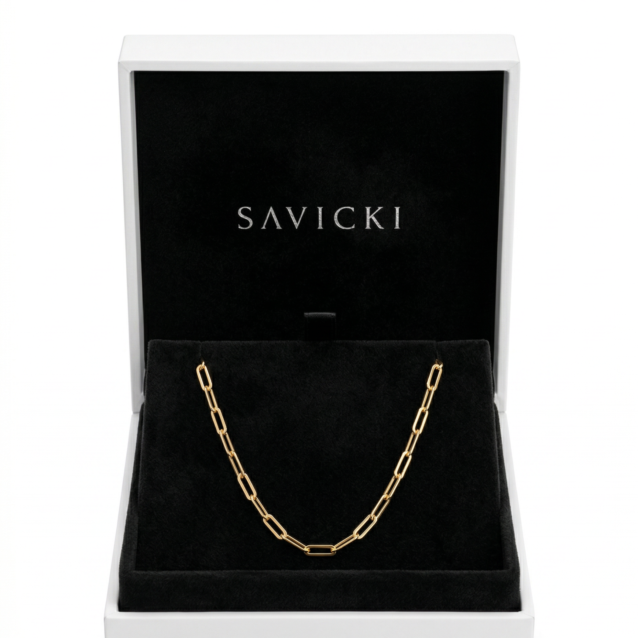 Łańcuszek Savicki 2,8mm: złoty 585, spinacz - 6