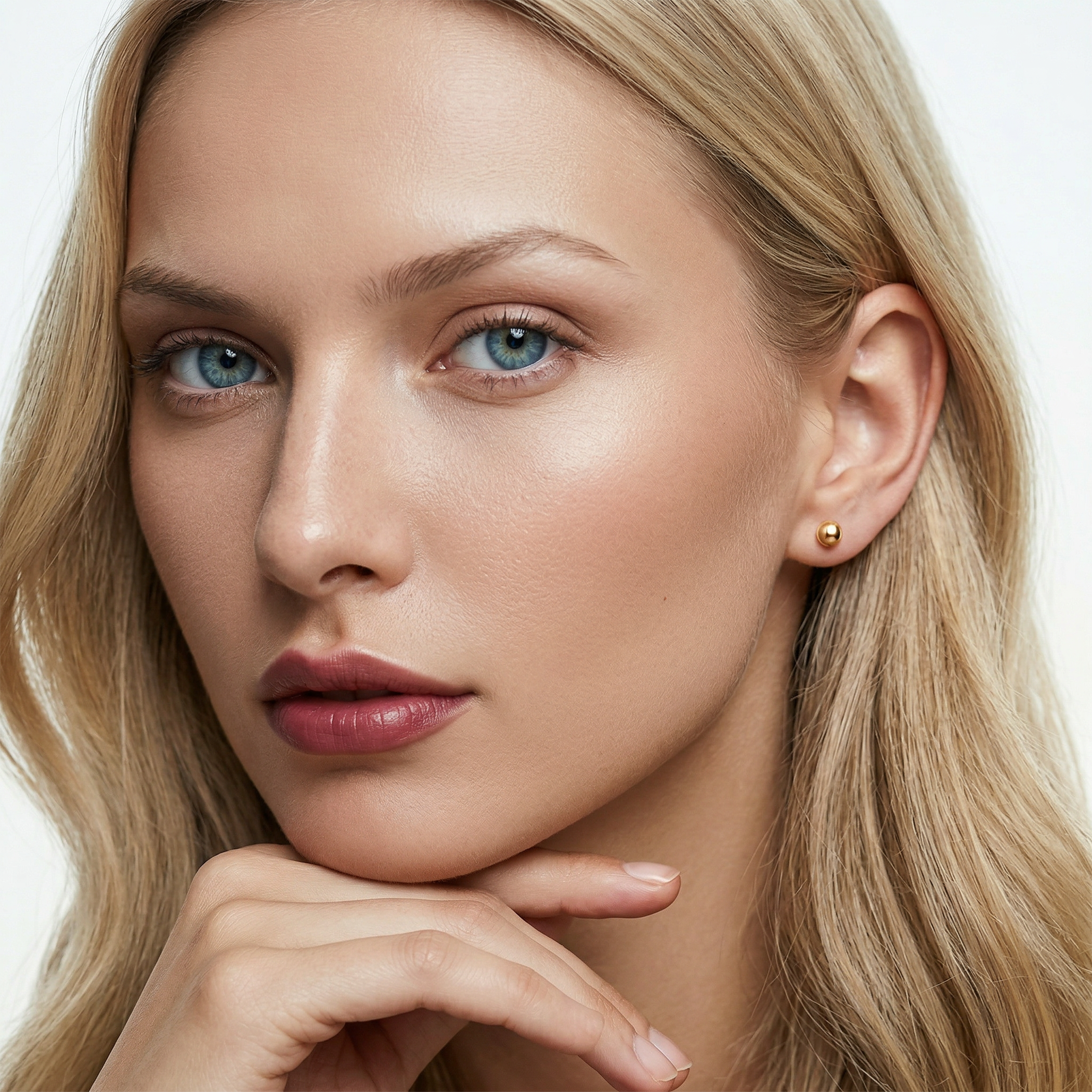 Kolczyki kulki Savicki: Super lekkie złote (585) 8mm. - 4