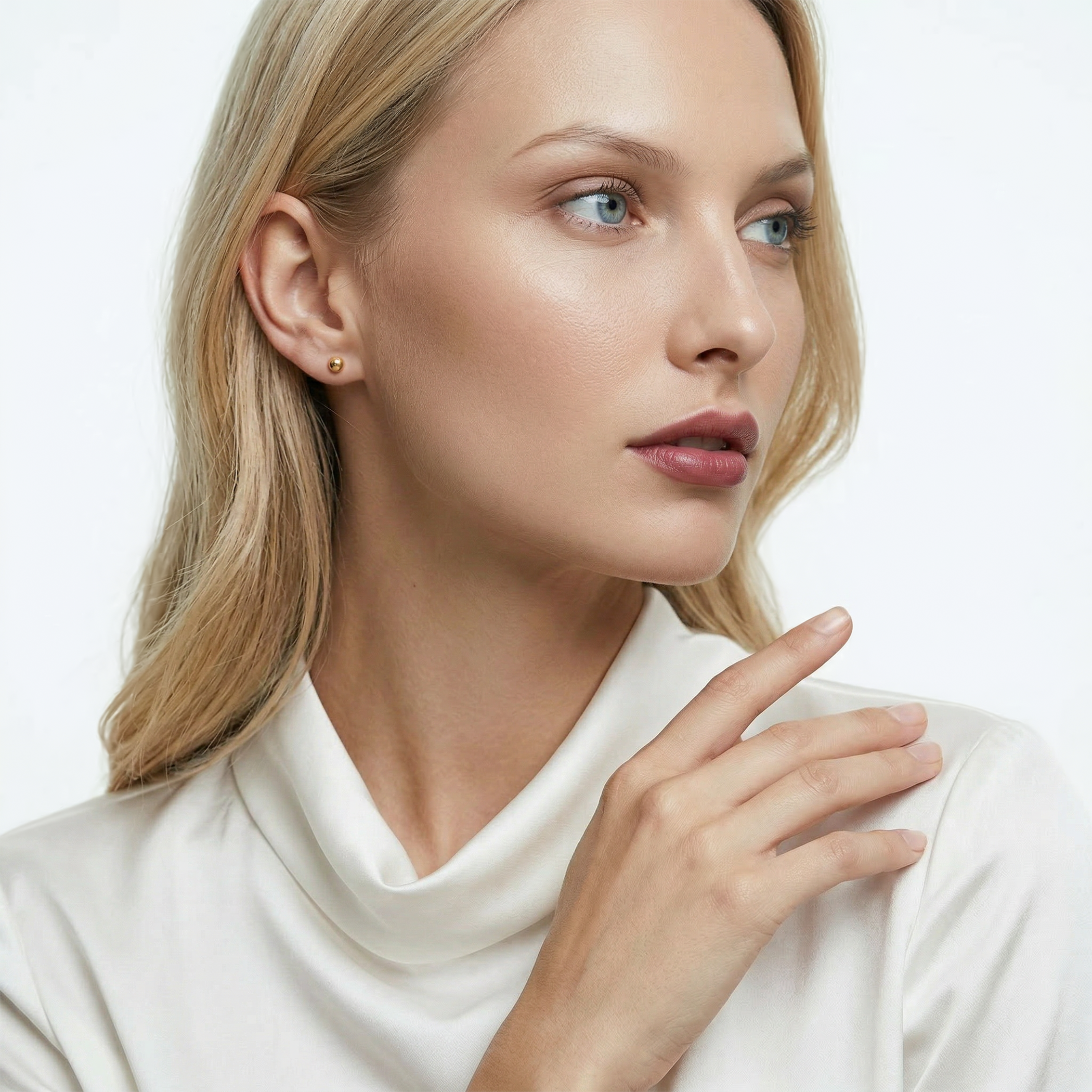 Kolczyki kulki Savicki: Super lekkie złote (585) 7mm - 4