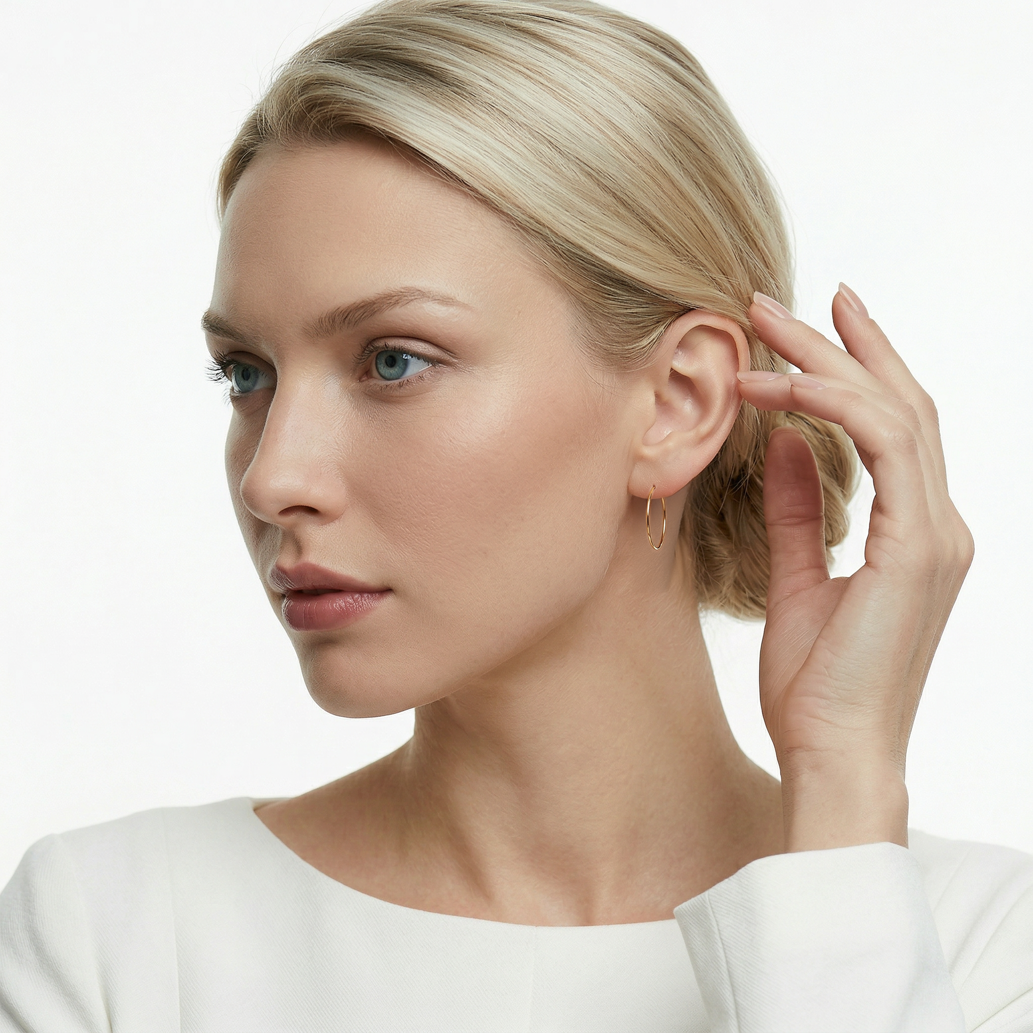 Kolczyki koła Savicki: złote (585) 23mm - 4