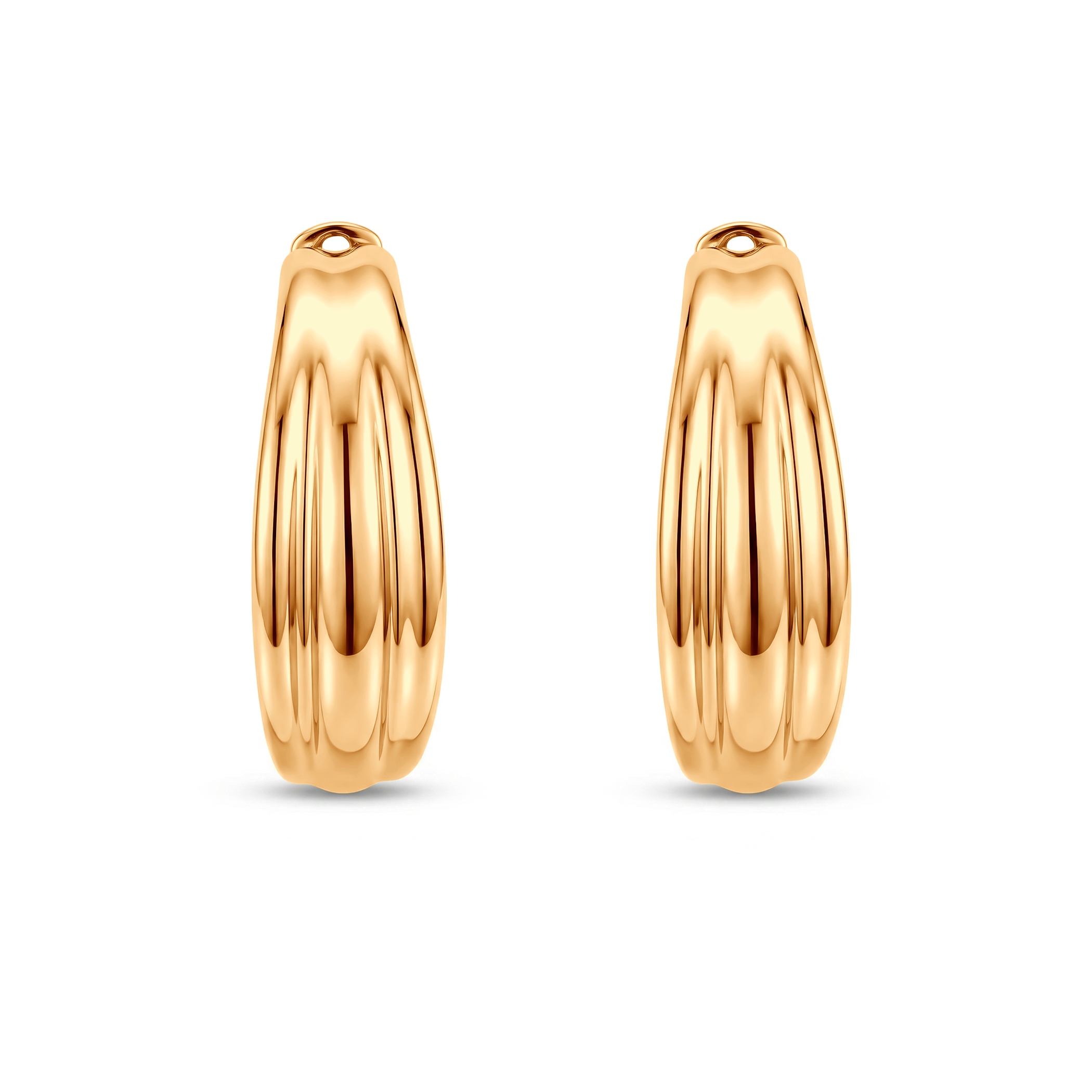 Kolczyki SAVICKI: zdobione żłobieniem złote (585)