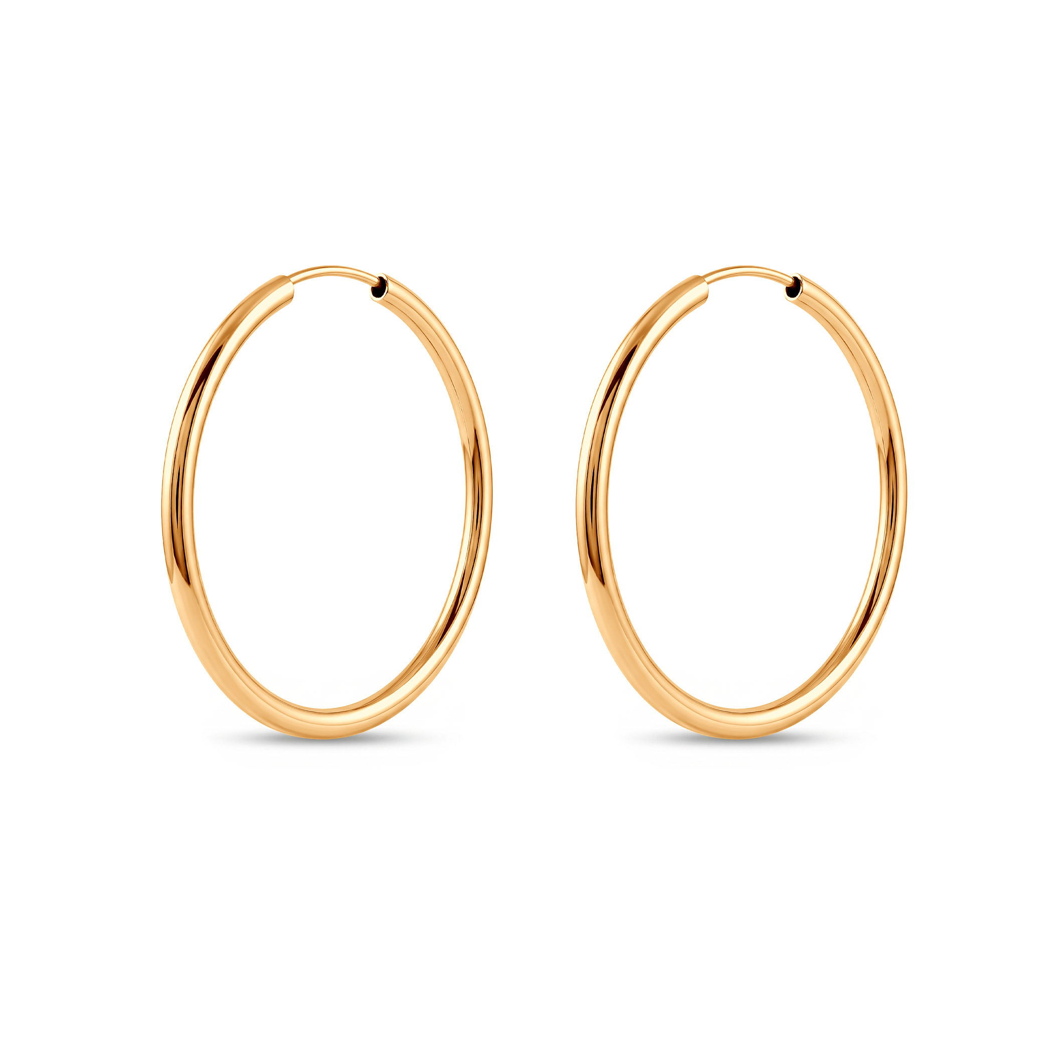 Lekkie Kolczyki koła Savicki: diamentowane złote (585) 2,5cm