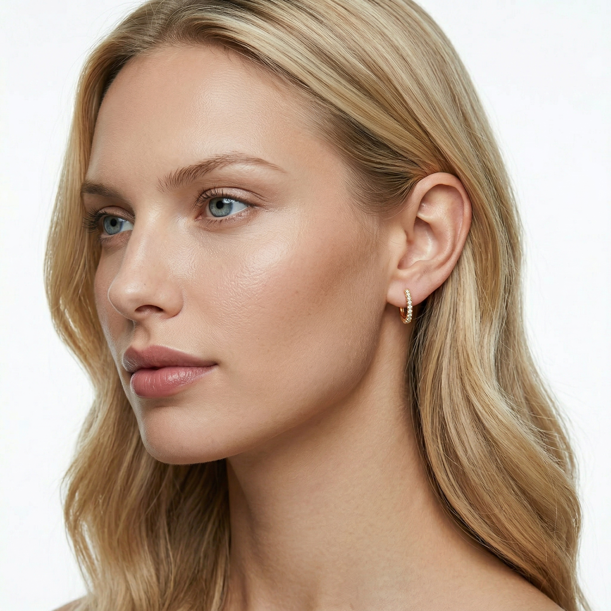 Kolczyki Savicki: złote (585) rząd cyrkonii. - 5