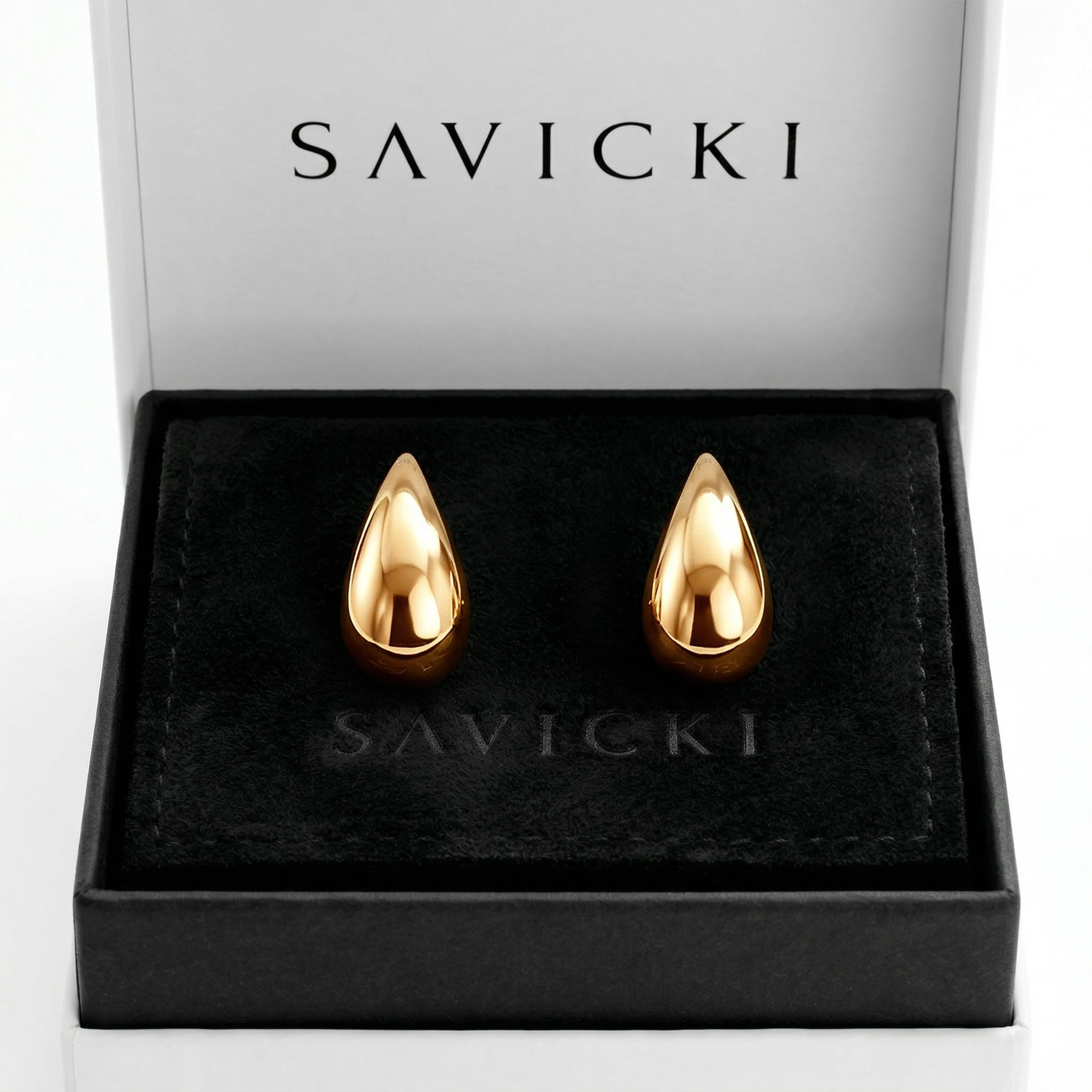 Kolczyki krople Savicki: złote - 7