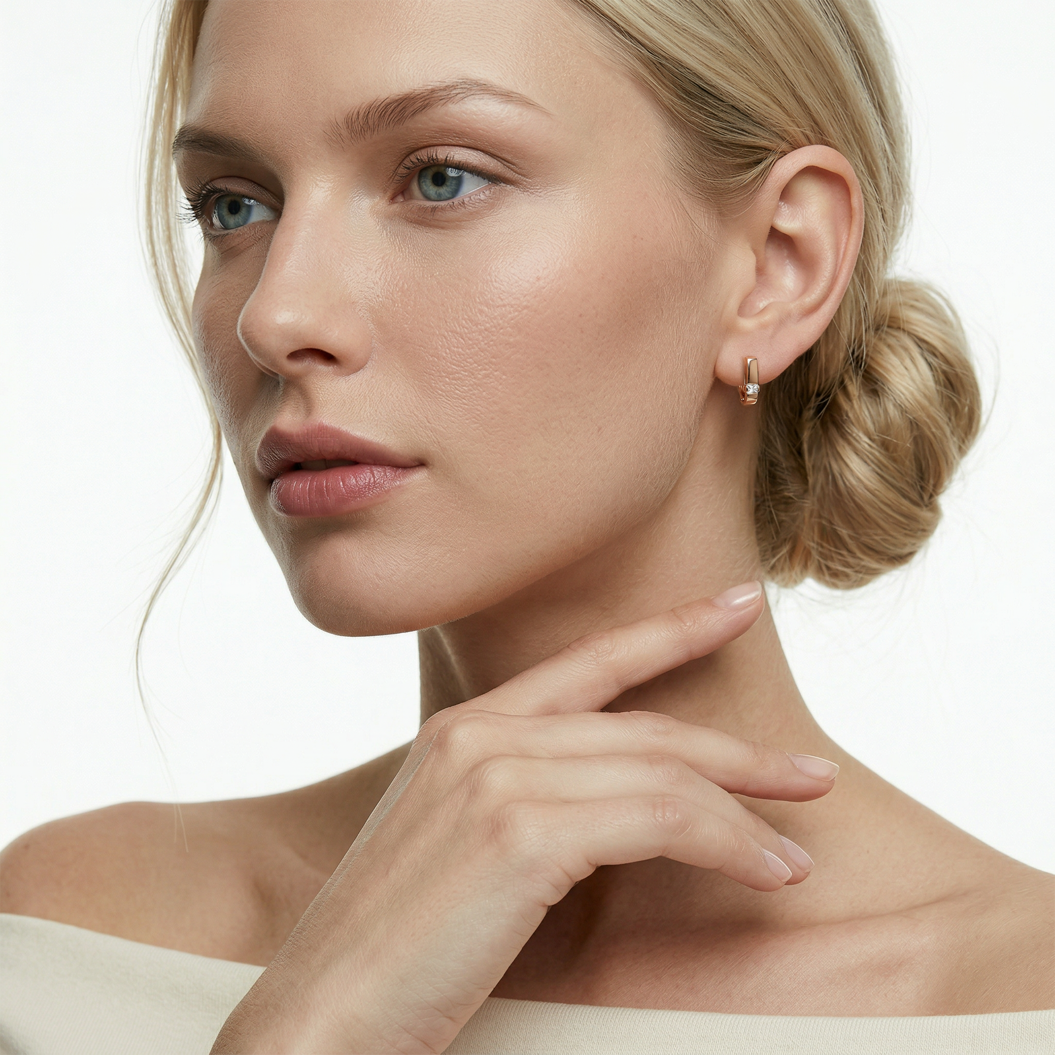 Kolczyki Savicki: złote (585) z cyrkonią - 5