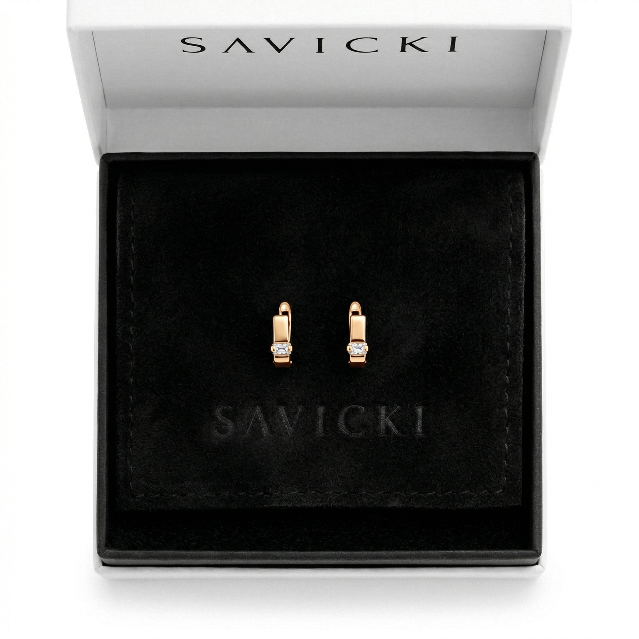 Kolczyki Savicki: złote (585) z cyrkonią - 6