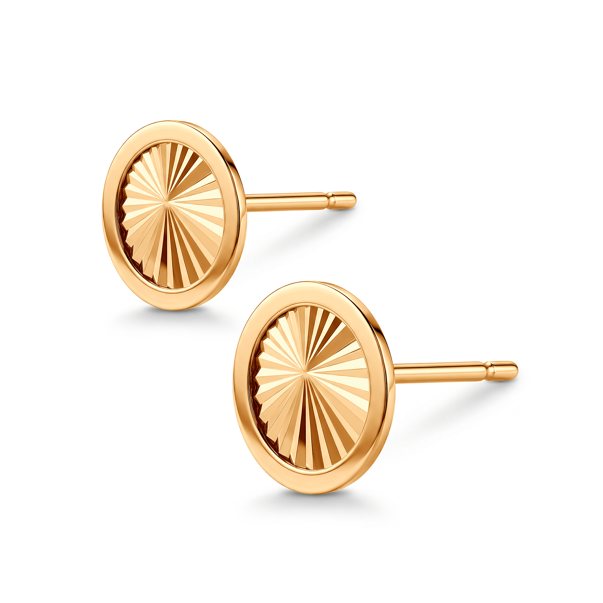 Kolczyki kółka Savicki: złote w gładkiej oprawie - 3