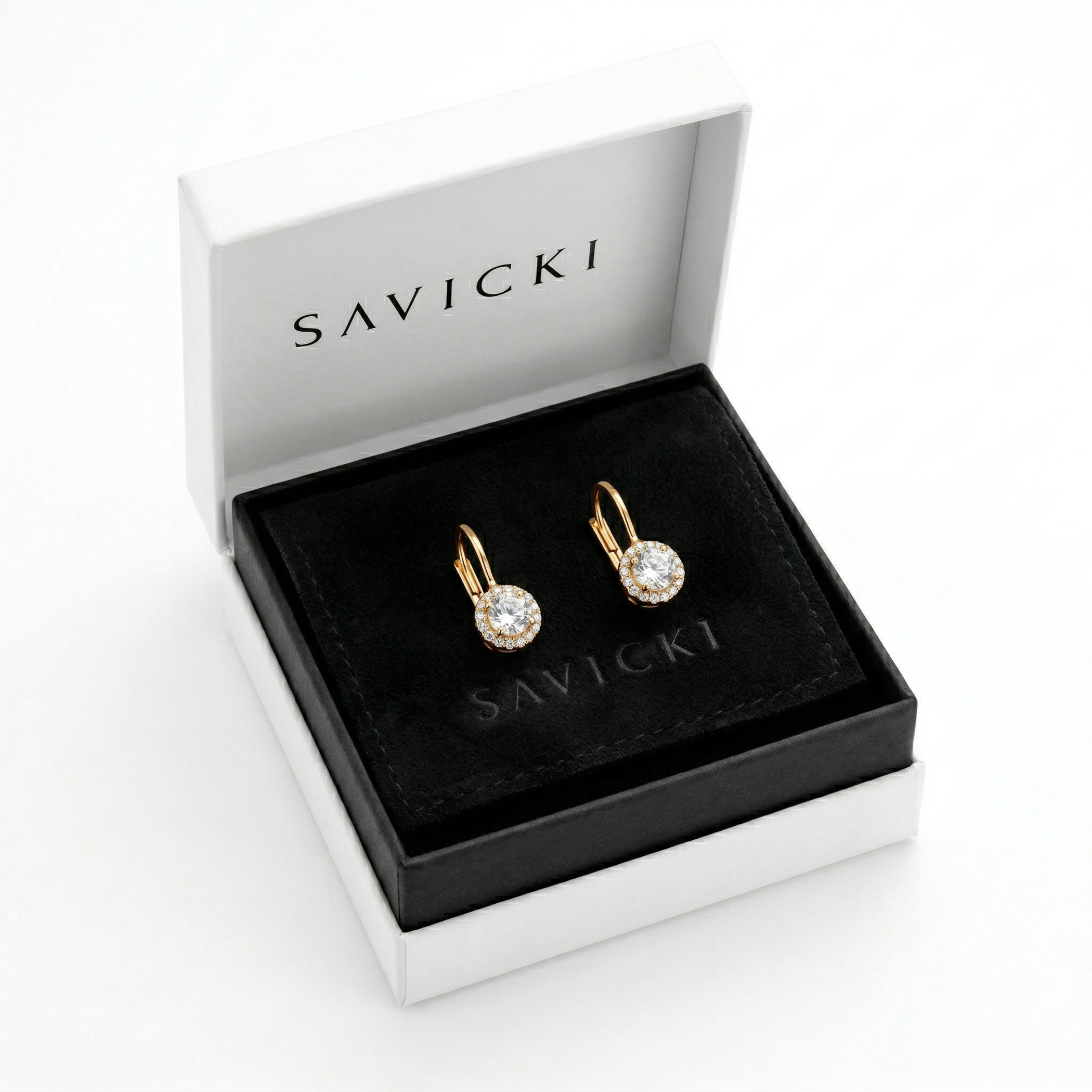 Kolczyki Savicki: złote, cyrkonie - 7