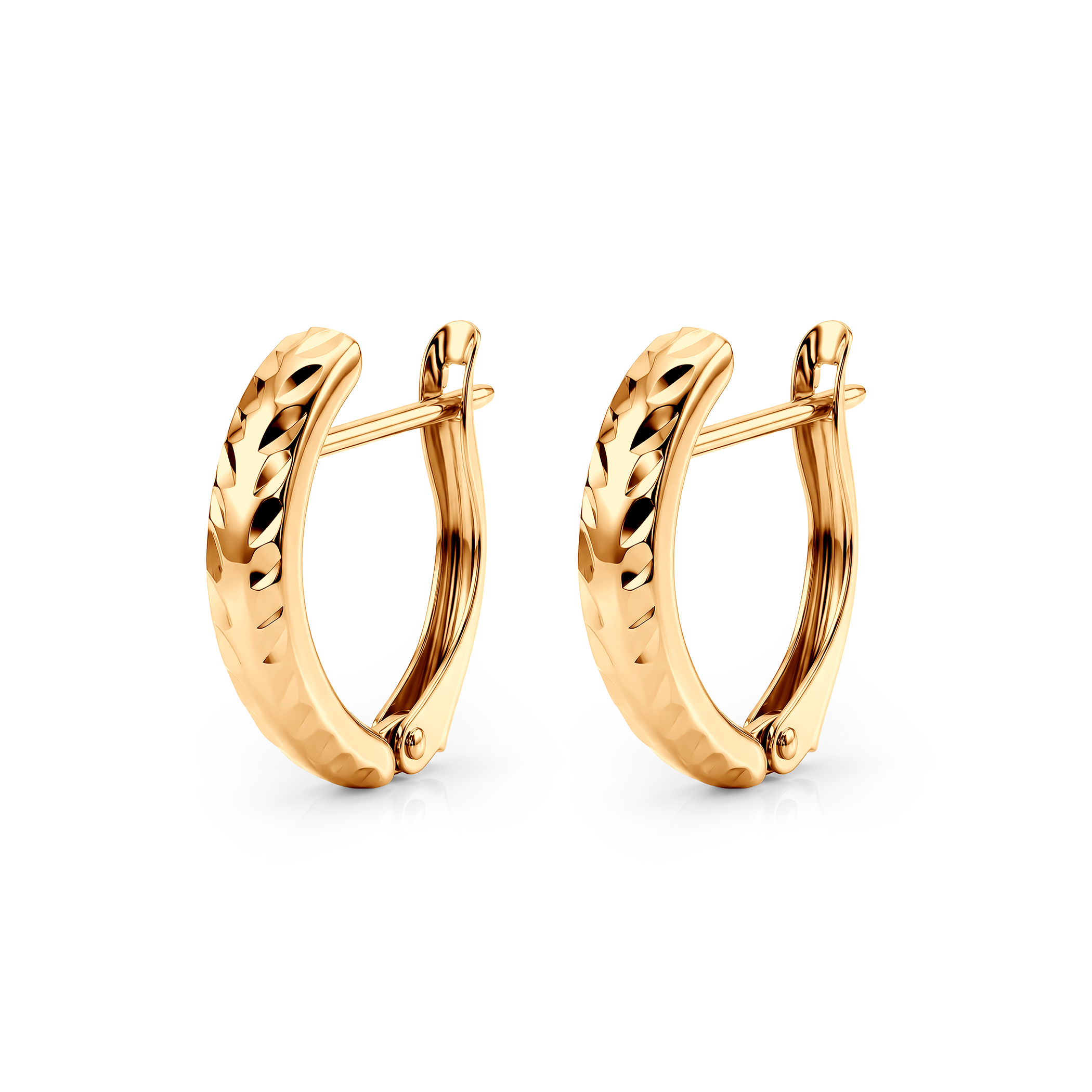 Kolczyki SAVICKI: diamentowane na brzegach złote (585)