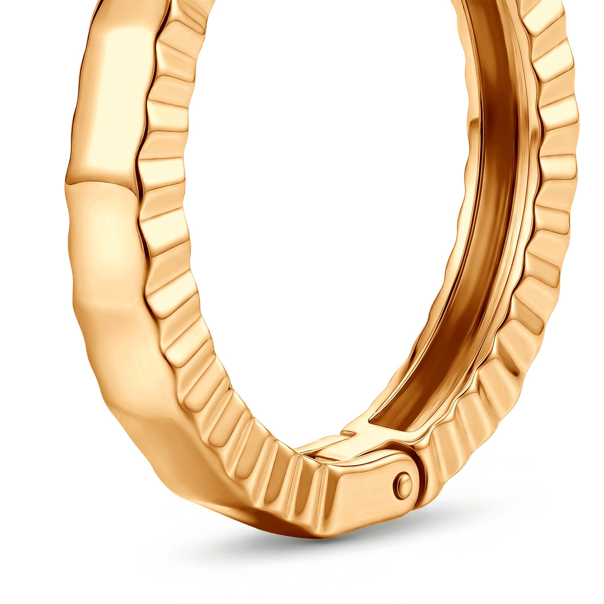 Lekkie kolczyki koła Savicki: Zdobione diamentowaniem złote (585)  - 3