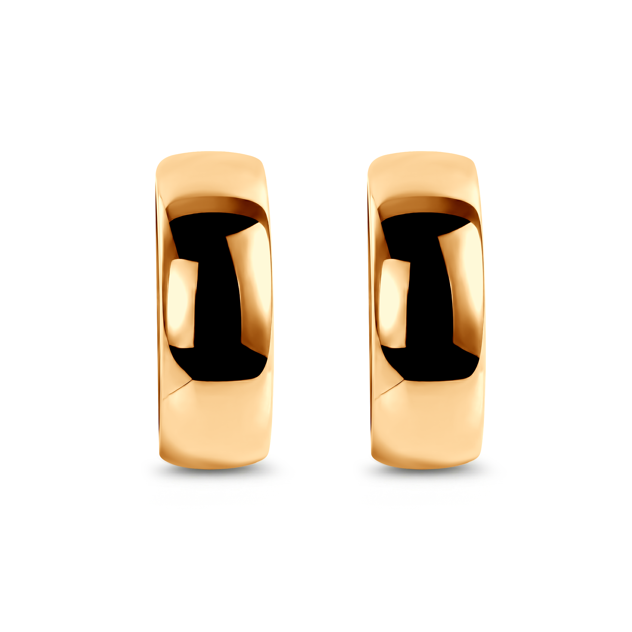 Kolczyki koła Savicki: złote z szeroką szyną - 3