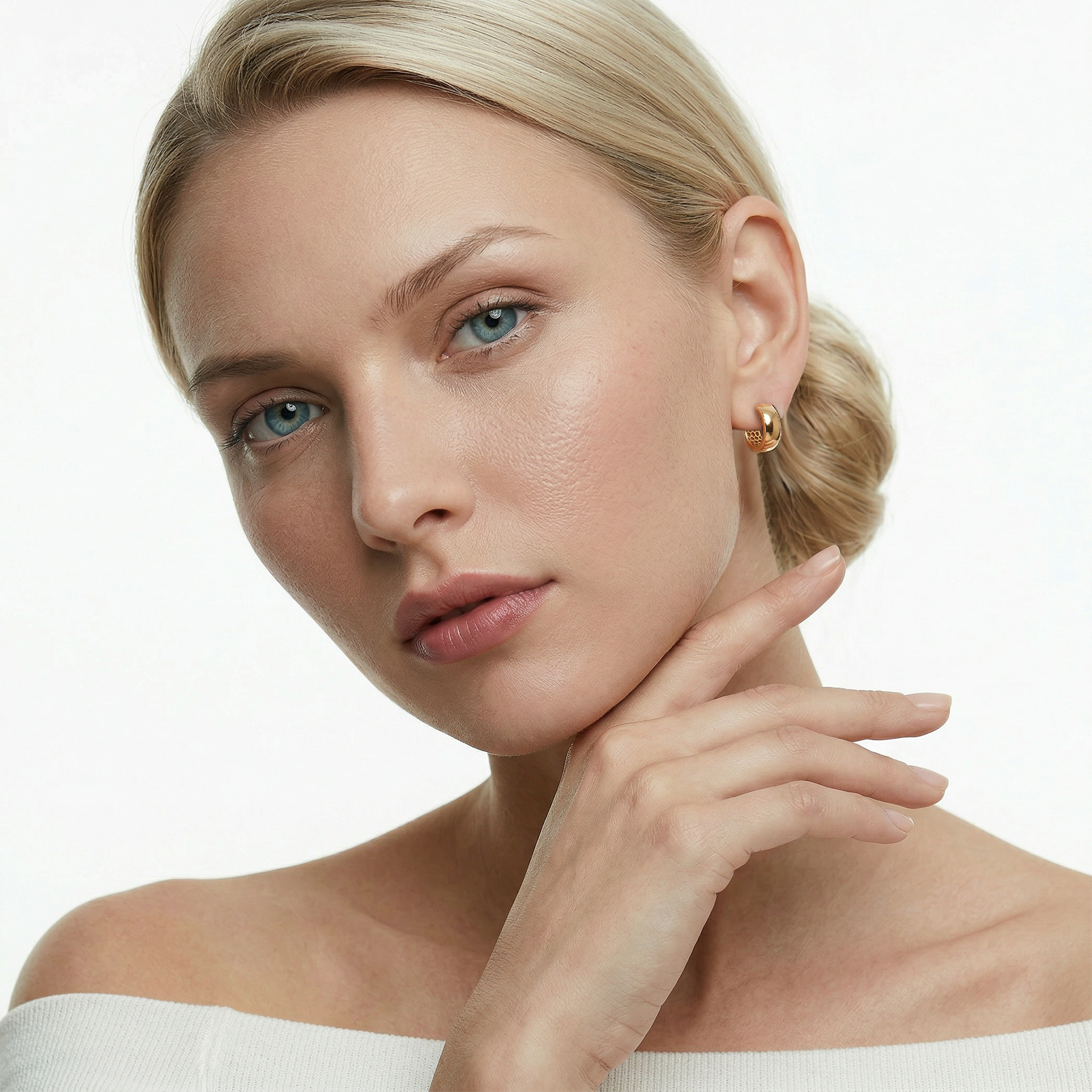 Kolczyki koła Savicki: złote z szeroką szyną - 4