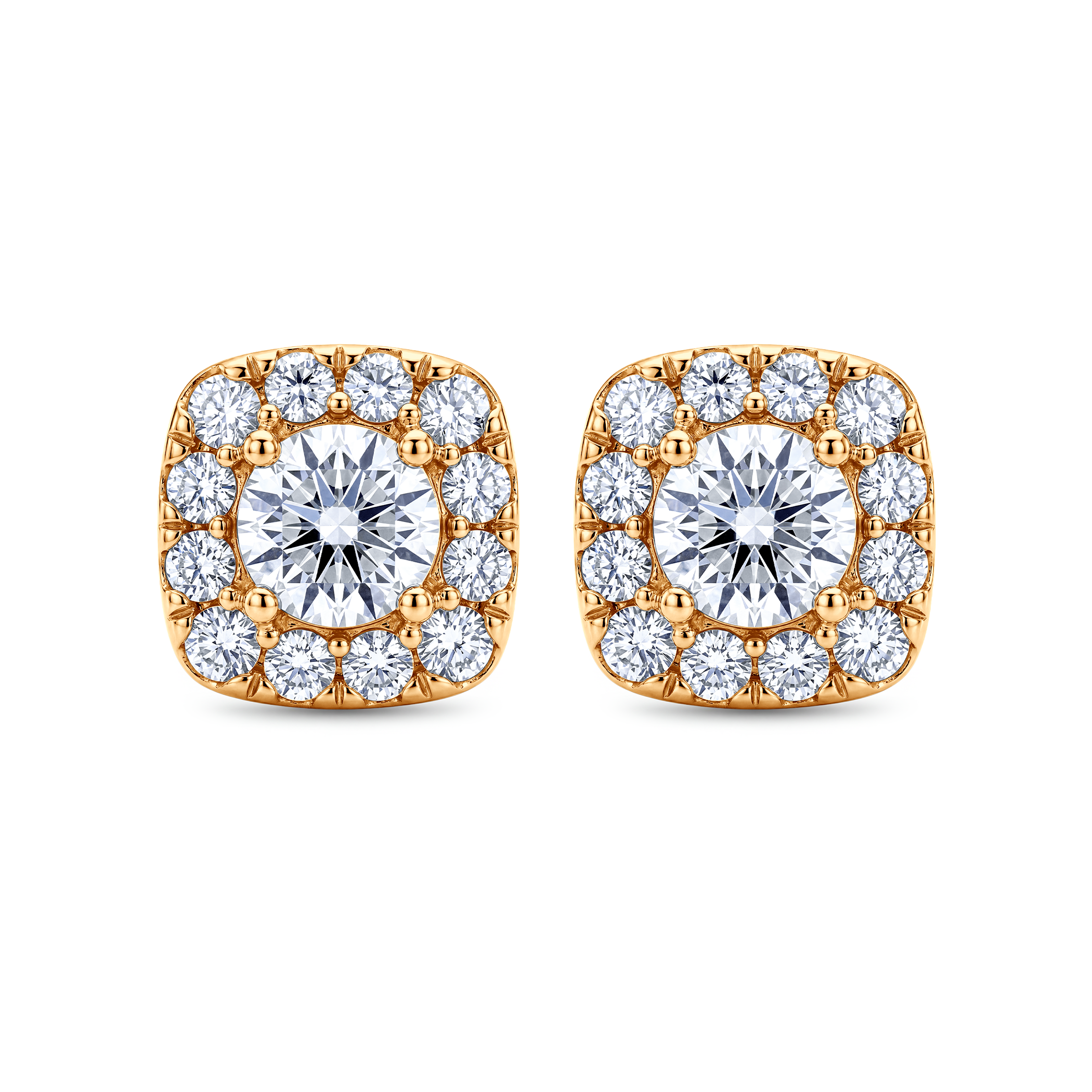 Kolczyki Savicki: złote z centralnie umieszczoną cyrkonią w oprawie mniejszych