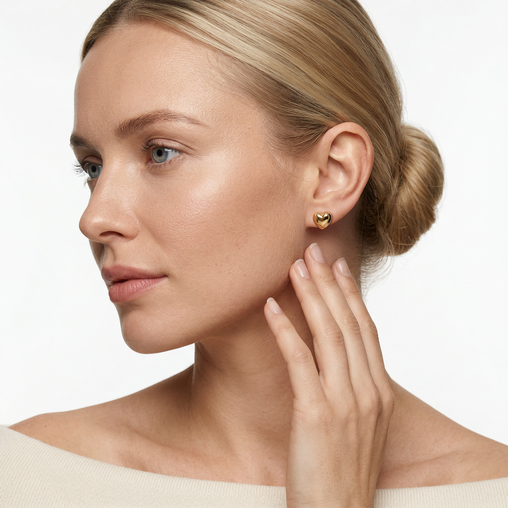 Kolczyki duże serca Savicki: złote - 4