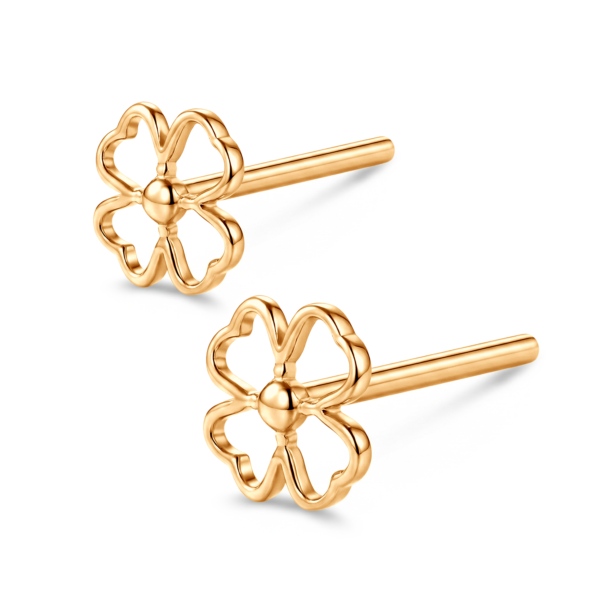 Kolczyki Savicki: Lekkie, czterolistna koniczyna złote - 3