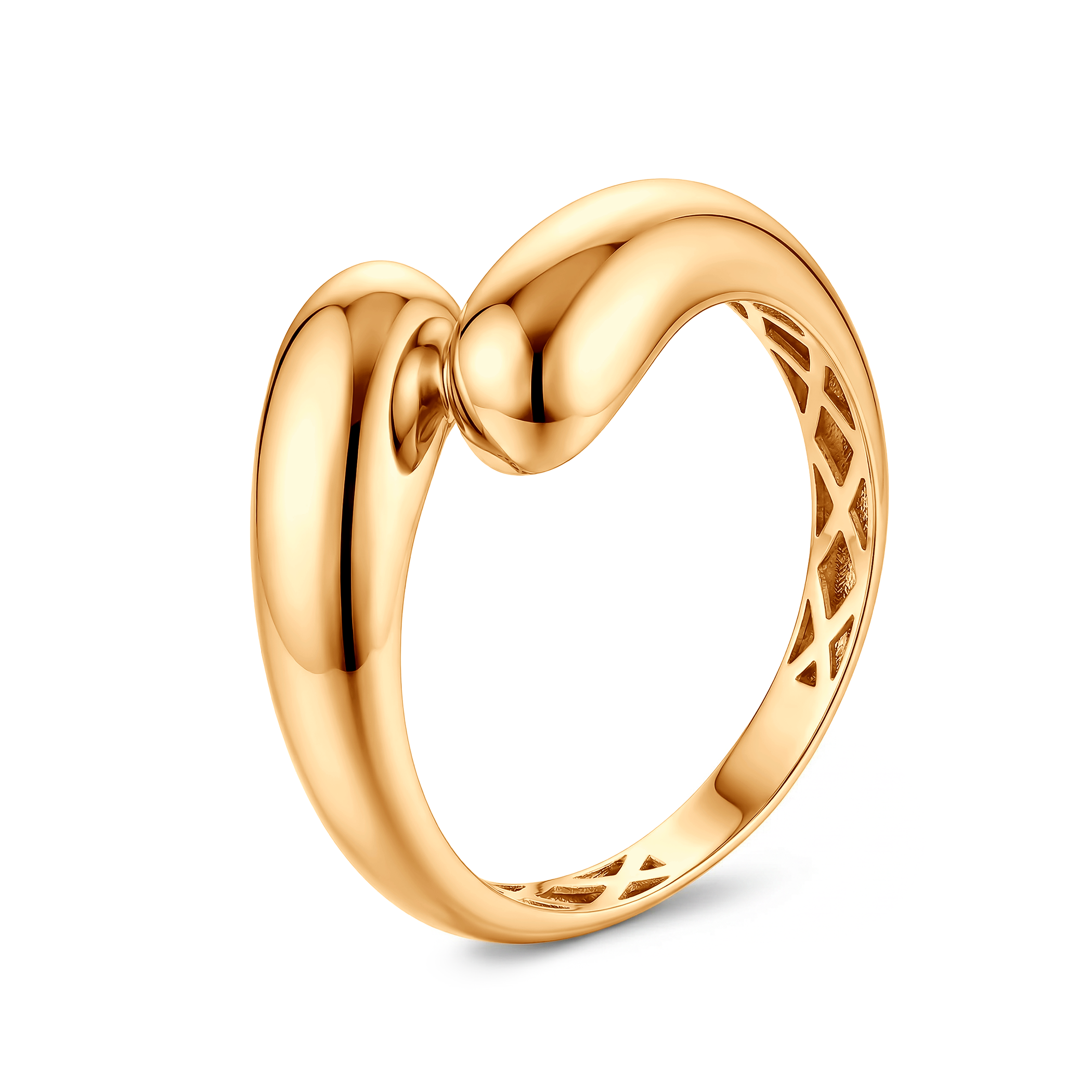 Pierścionek SAVICKI: złoty gładkie połączone łezki - 3