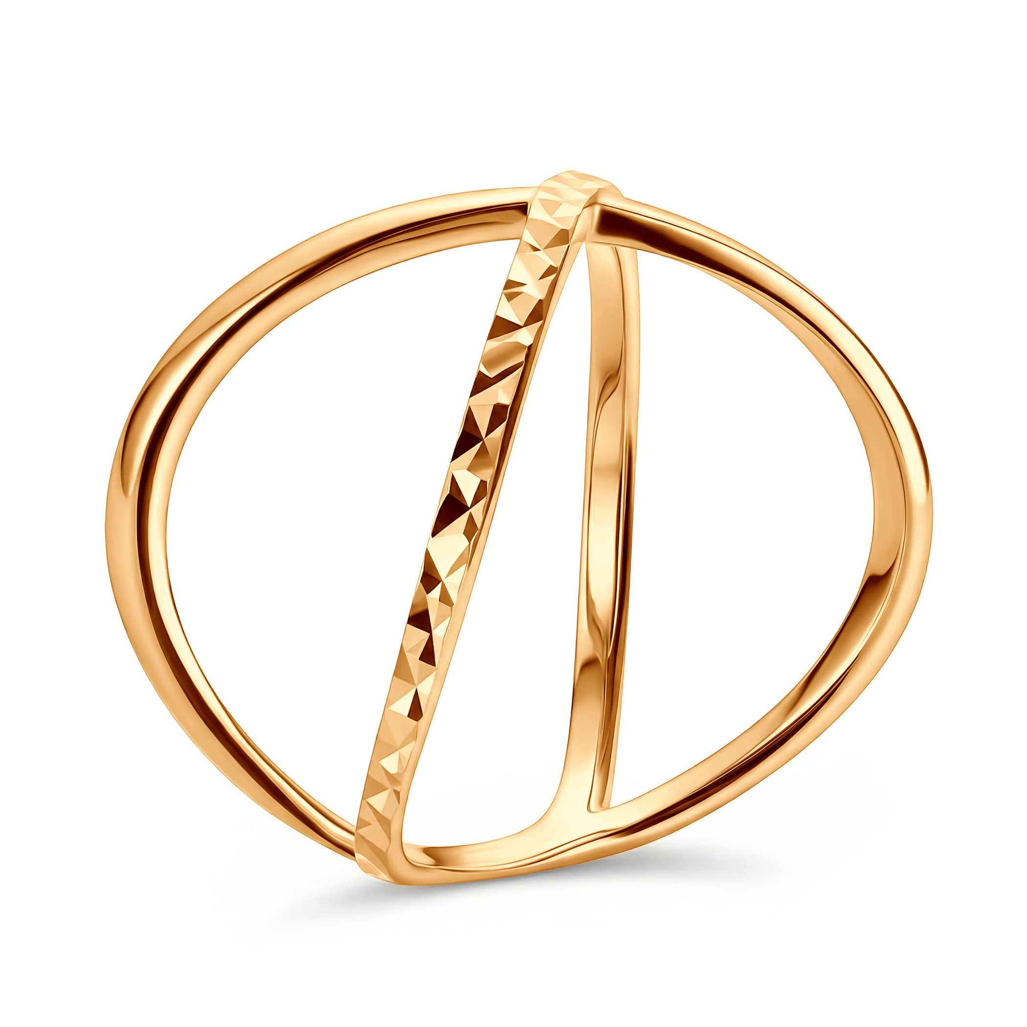 Pierścionek SAVICKI: złoty X diamentowany - 3