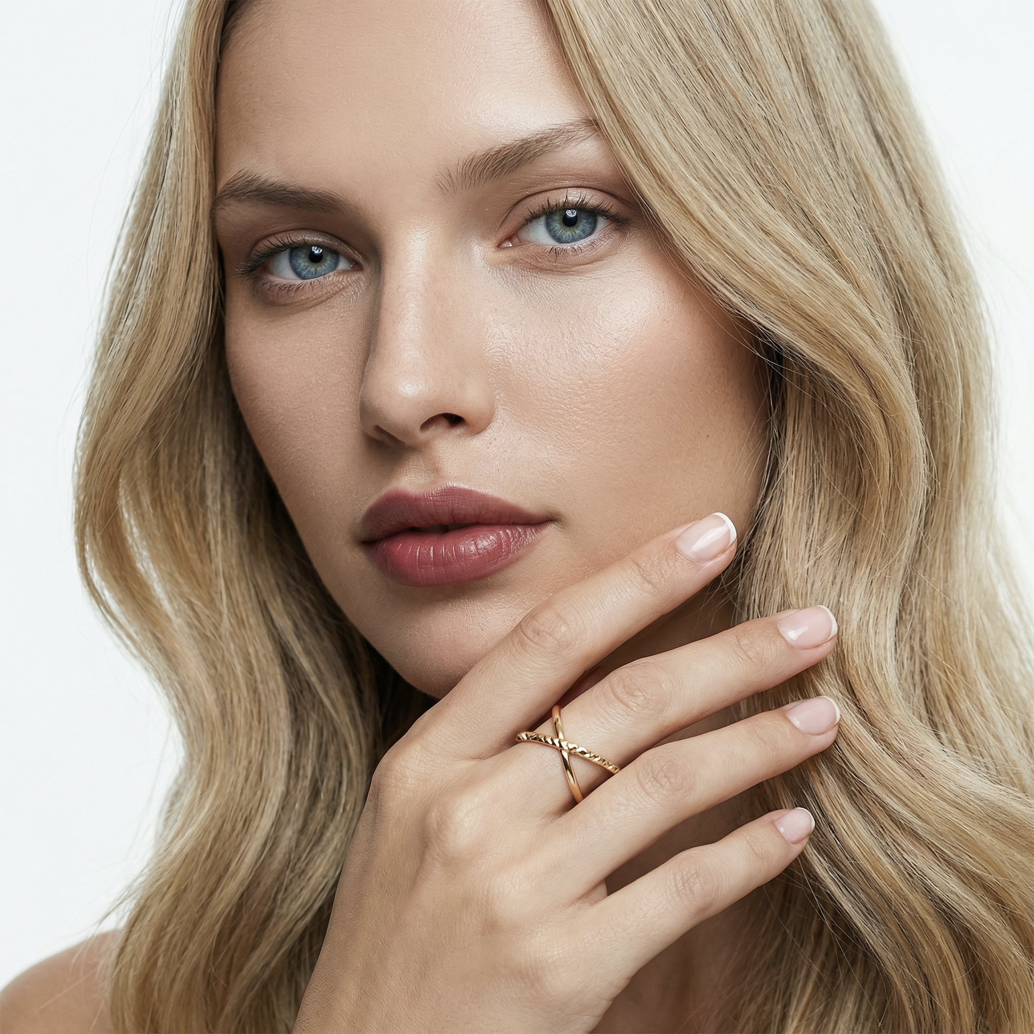 Pierścionek SAVICKI: złoty X diamentowany - 4