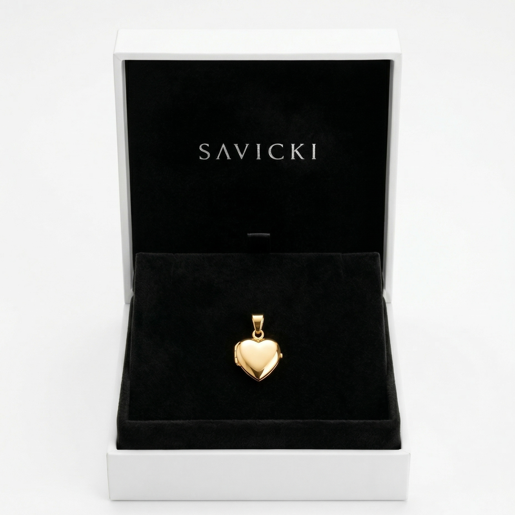 Zawieszka złota SAVICKI: puzderko gładkie serce