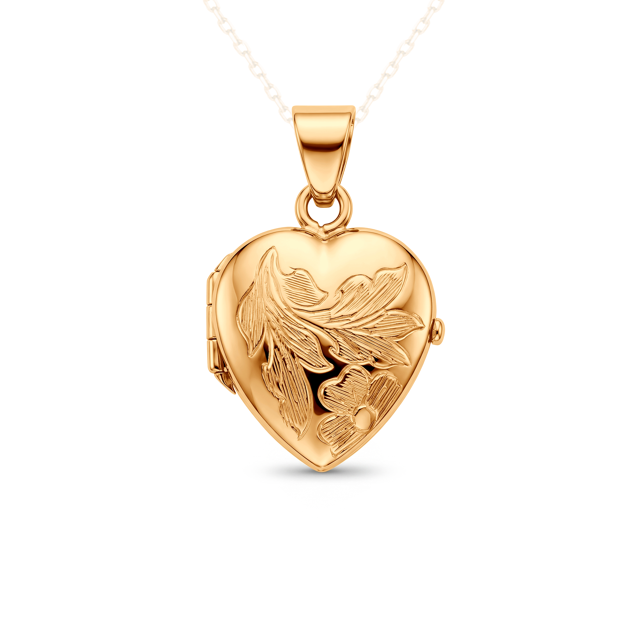 Zawieszka złota SAVICKI: puzderko grawerowane serce