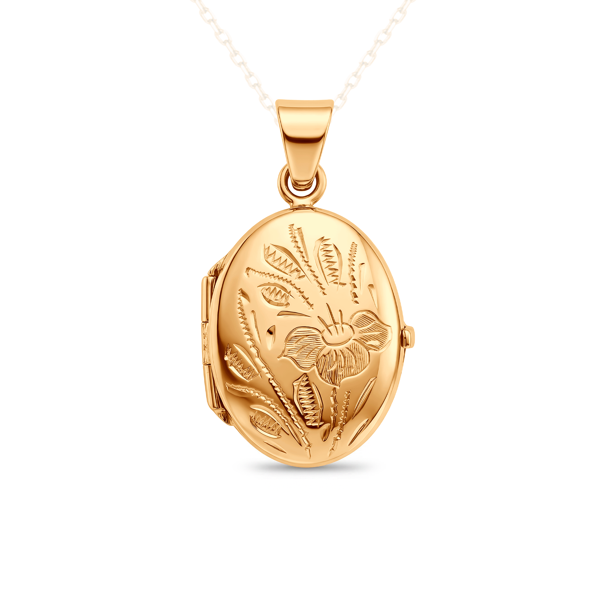 Zawieszka złota SAVICKI: owalne grawerowane puzderko 