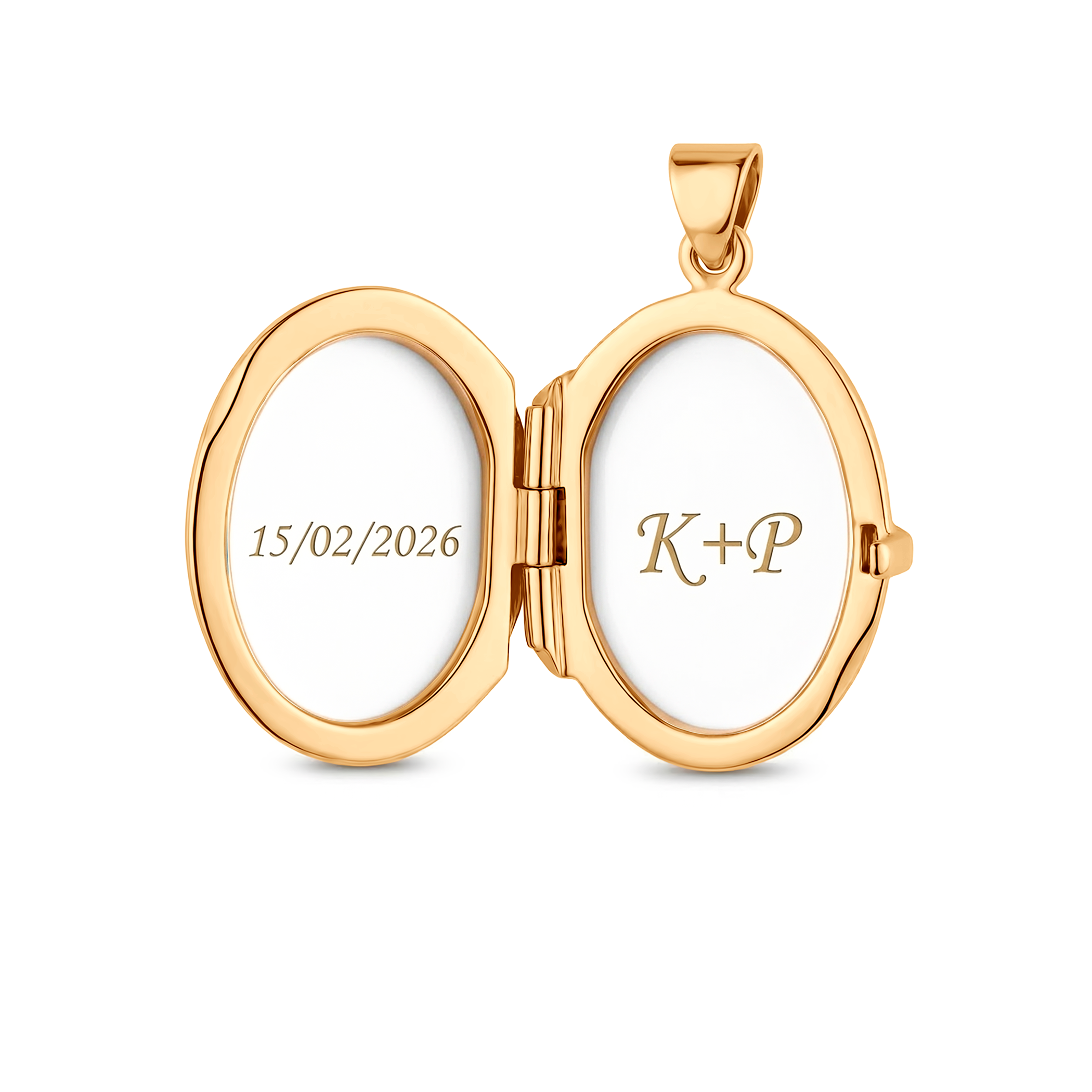 Zawieszka złota SAVICKI: owalne grawerowane puzderko  - 4