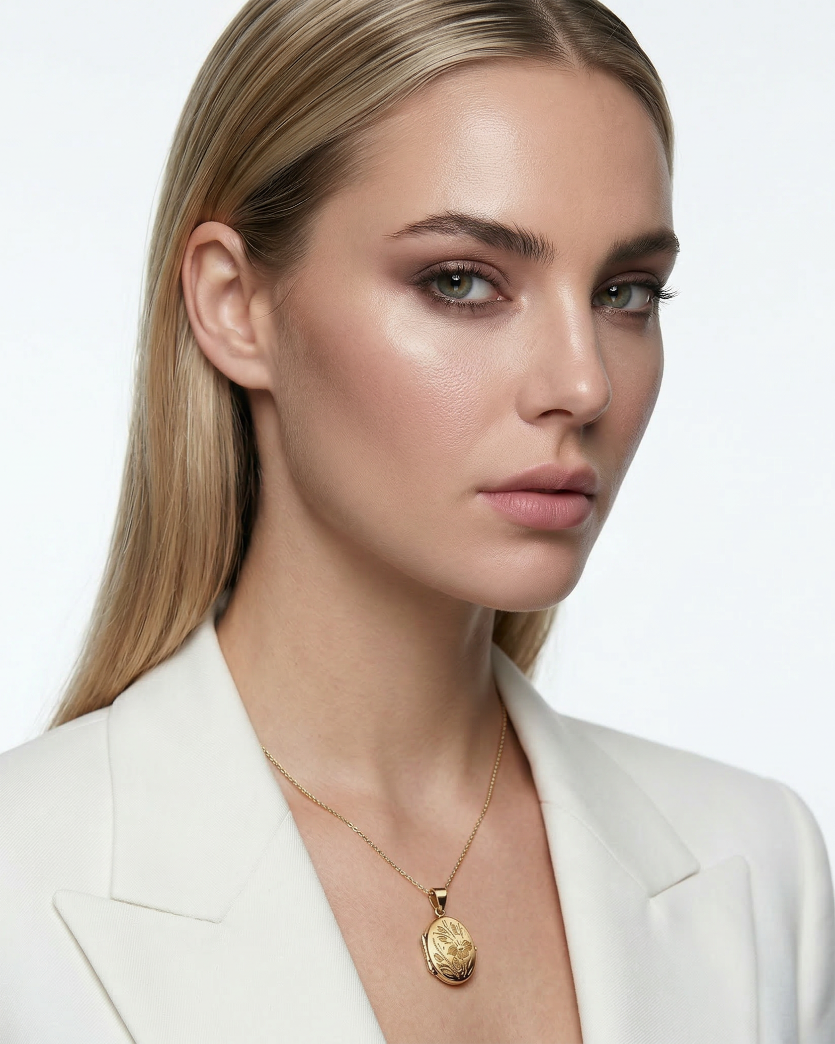 Zawieszka złota SAVICKI: owalne grawerowane puzderko  - 6