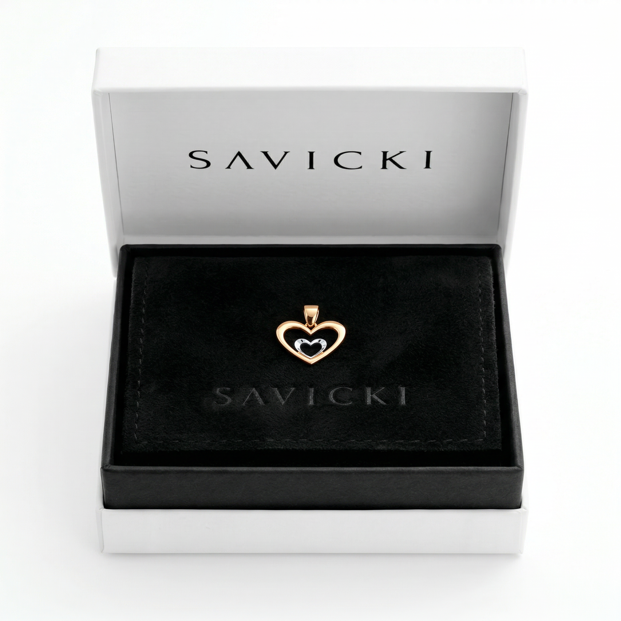 Anhänger SAVICKI Herz: zweifarbiges Gold - 5