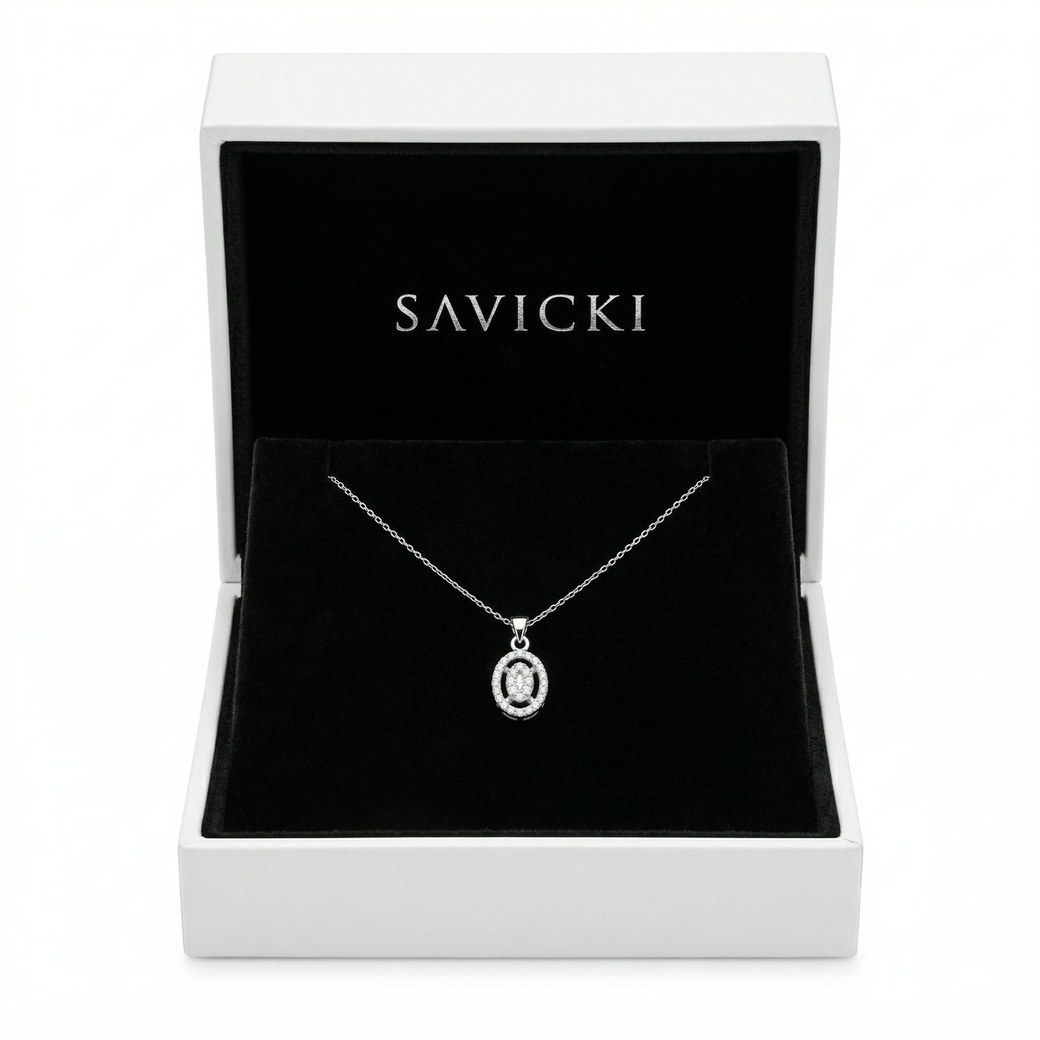 Kette Savicki: Weißgold, Diamanten - 4