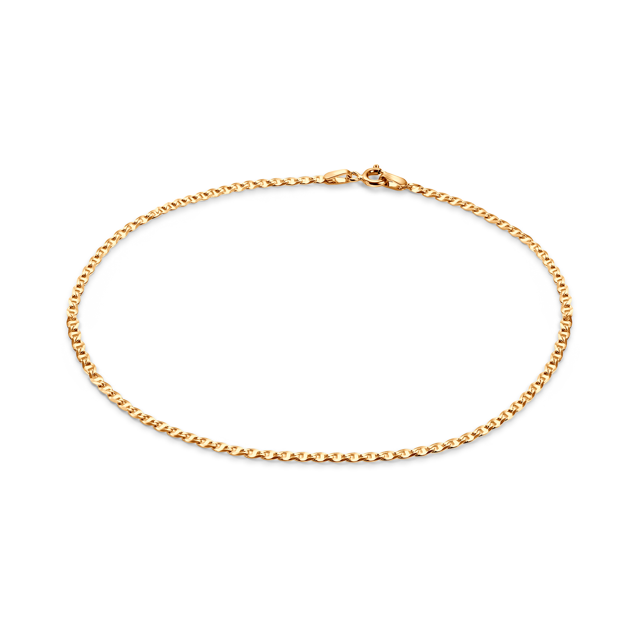 Bransoletka Łańcuszkowa na nogę o splocie gucci marina złota 585 25cm