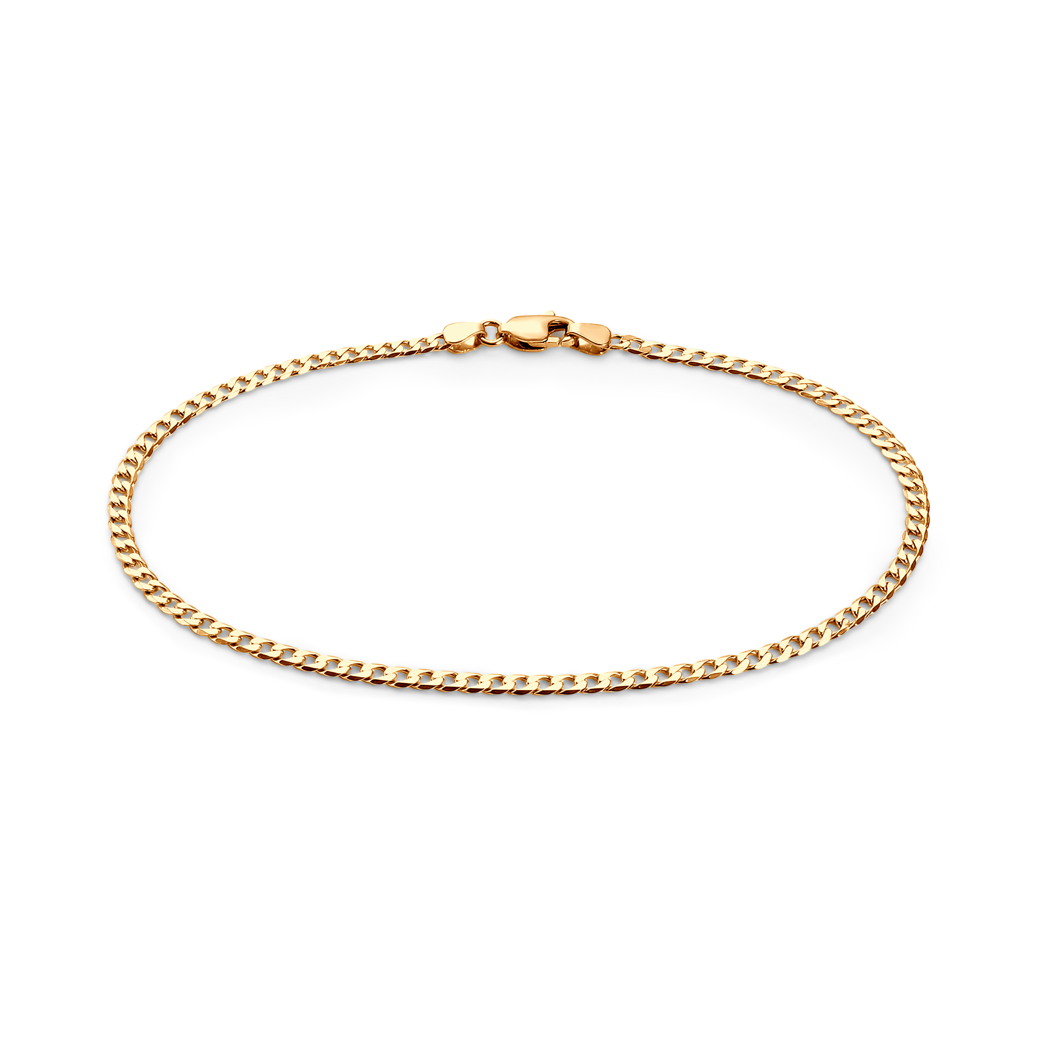 Bransoletka Łańcuszkowa na nogę o splocie pancerka złota 25cm 