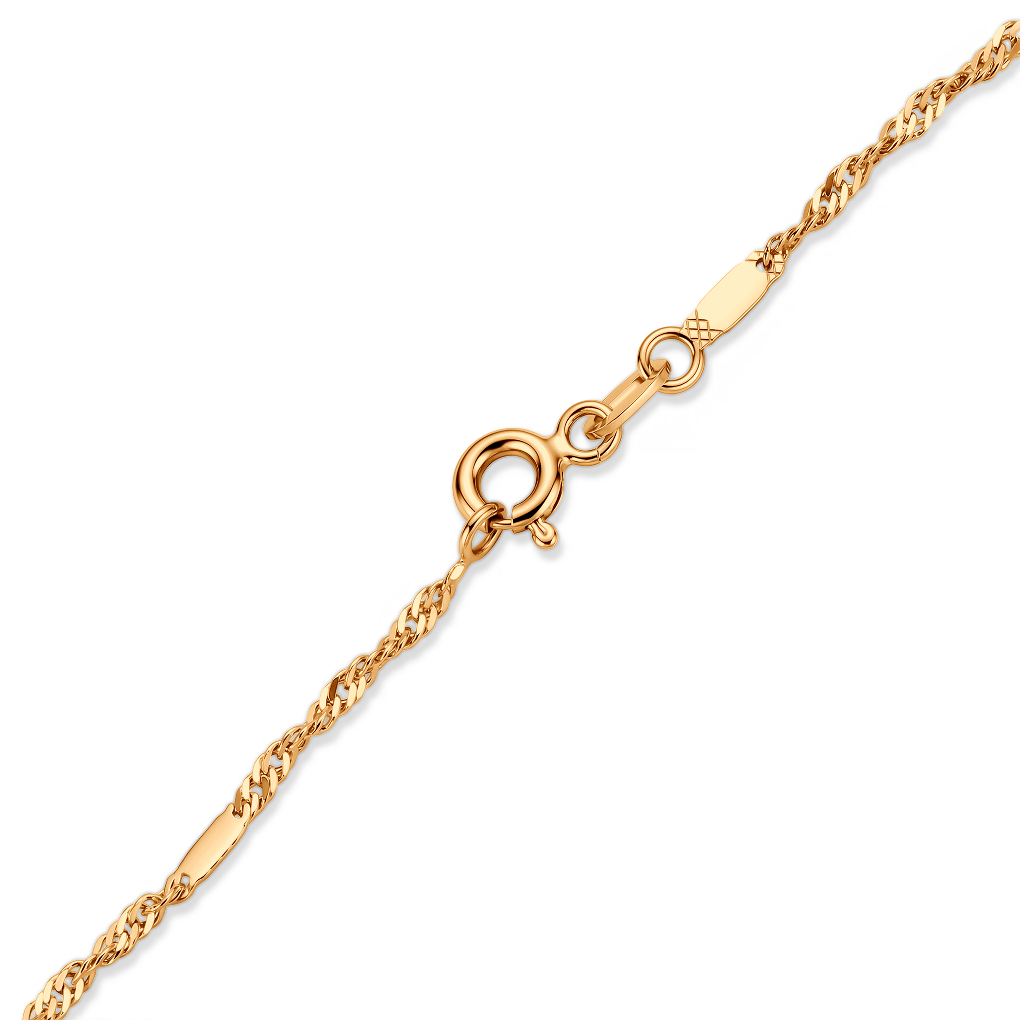 Bransoletka na nogę  singapur z blaszką złota 25cm - 3