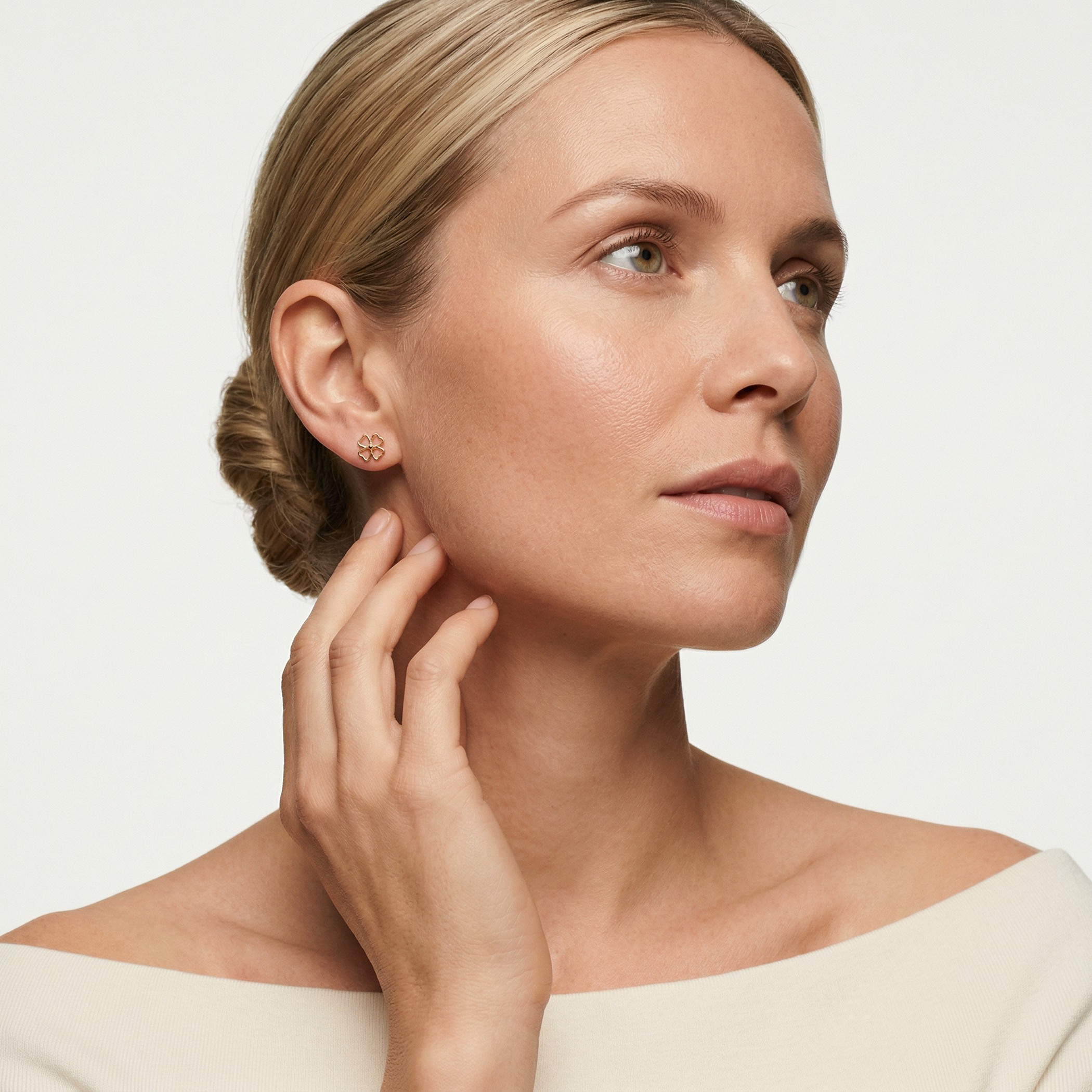 Kolczyki Savicki: Lekkie, czterolistna koniczyna złote - 4