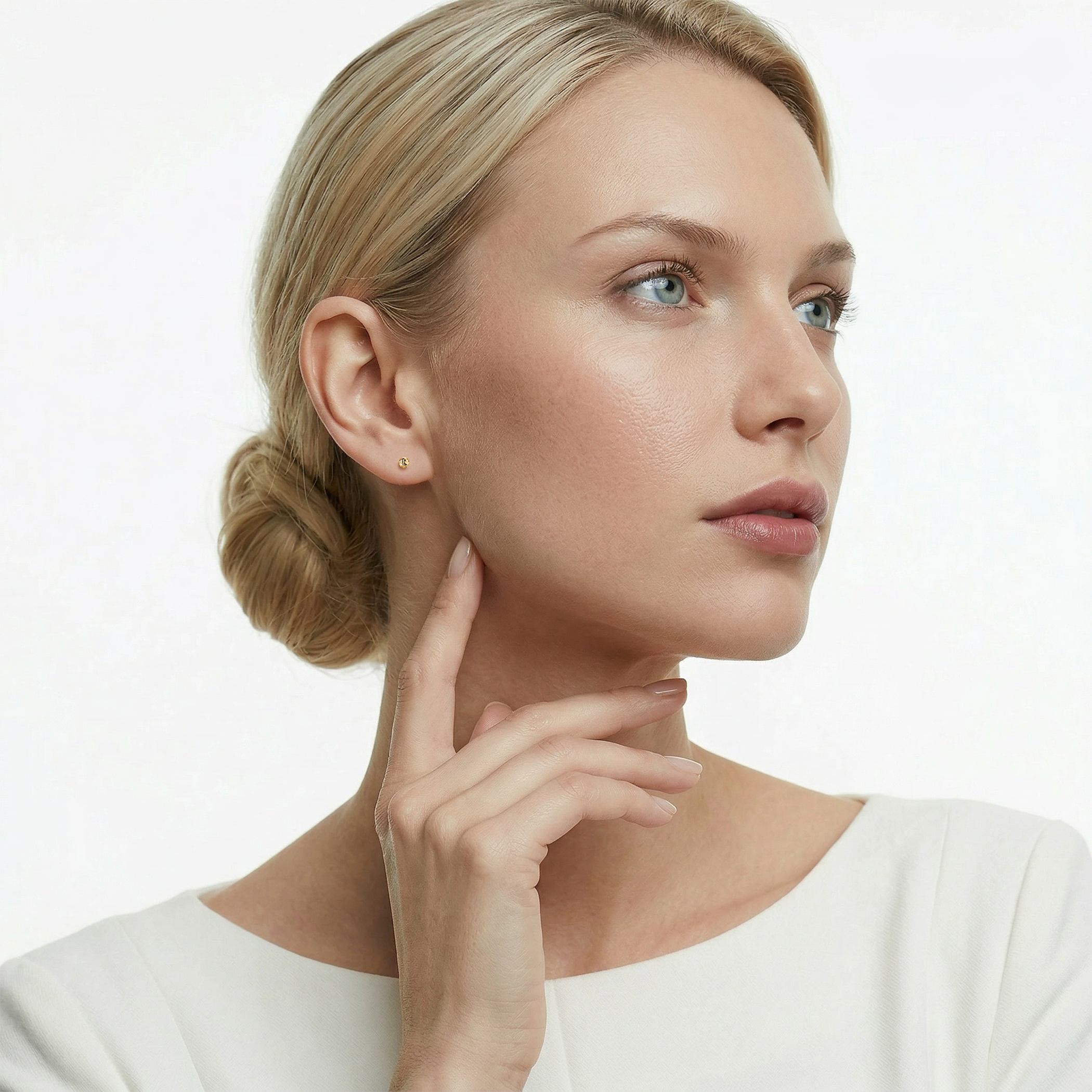 Kolczyki kulki Savicki: Super lekkie, diamentowane złote (585) 3mm - 4