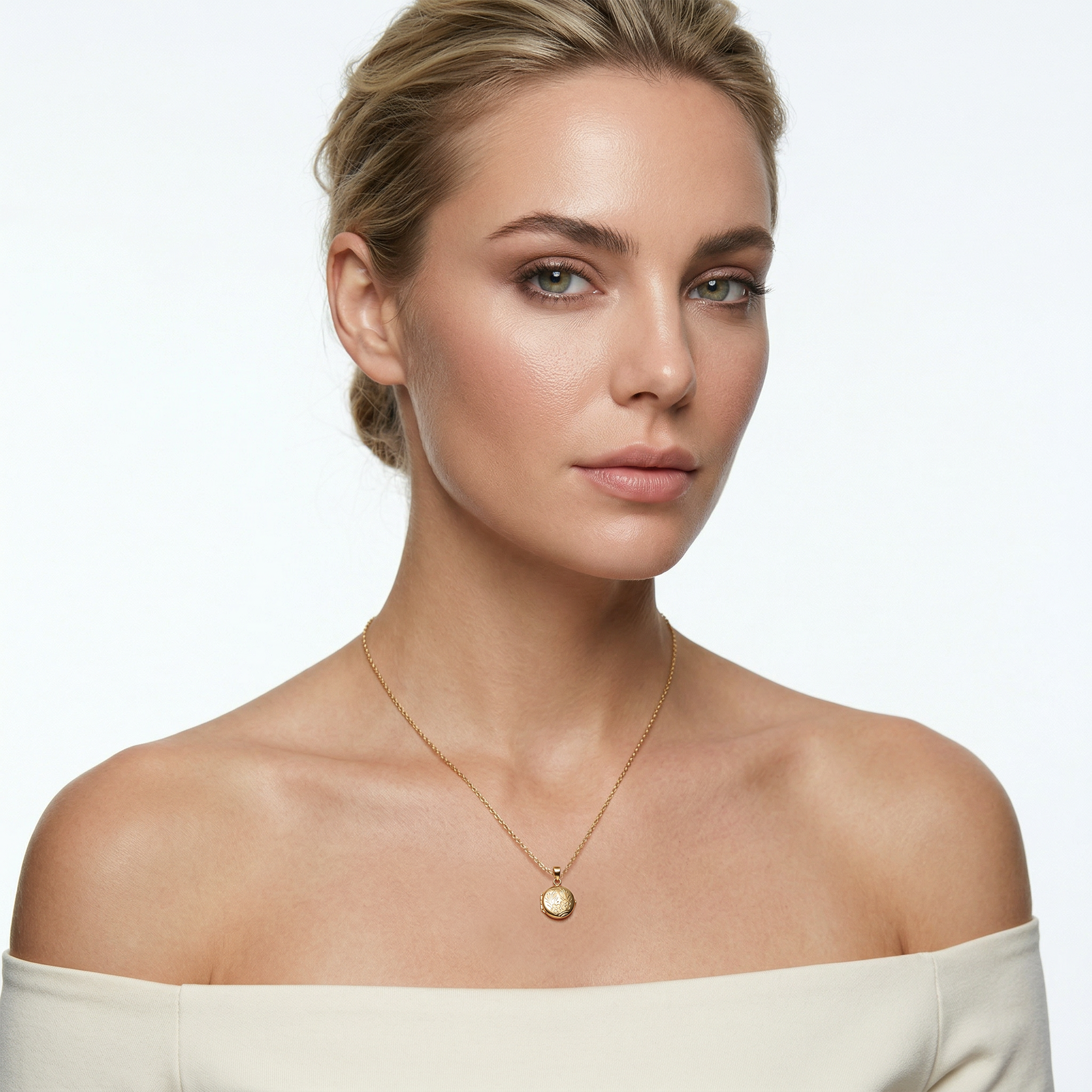 Zawieszka złota SAVICKI: puzderko z wygrawerowanym kwiatem - 5