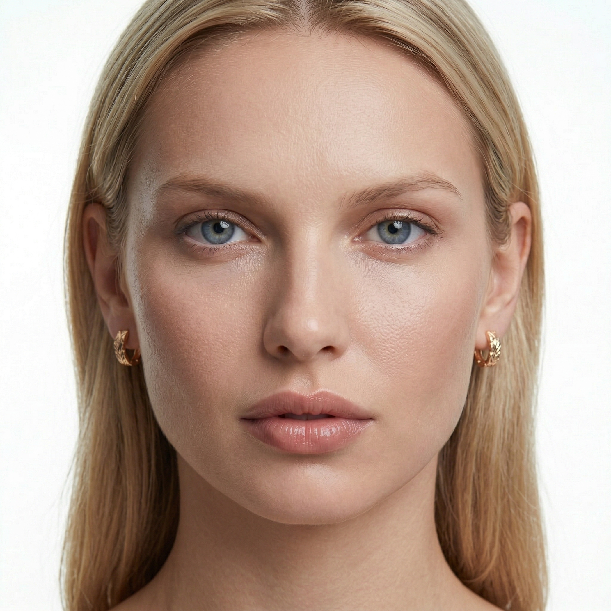 Kolczyki SAVICKI: zdobione diamentowanymi paskami złote (585) - 5